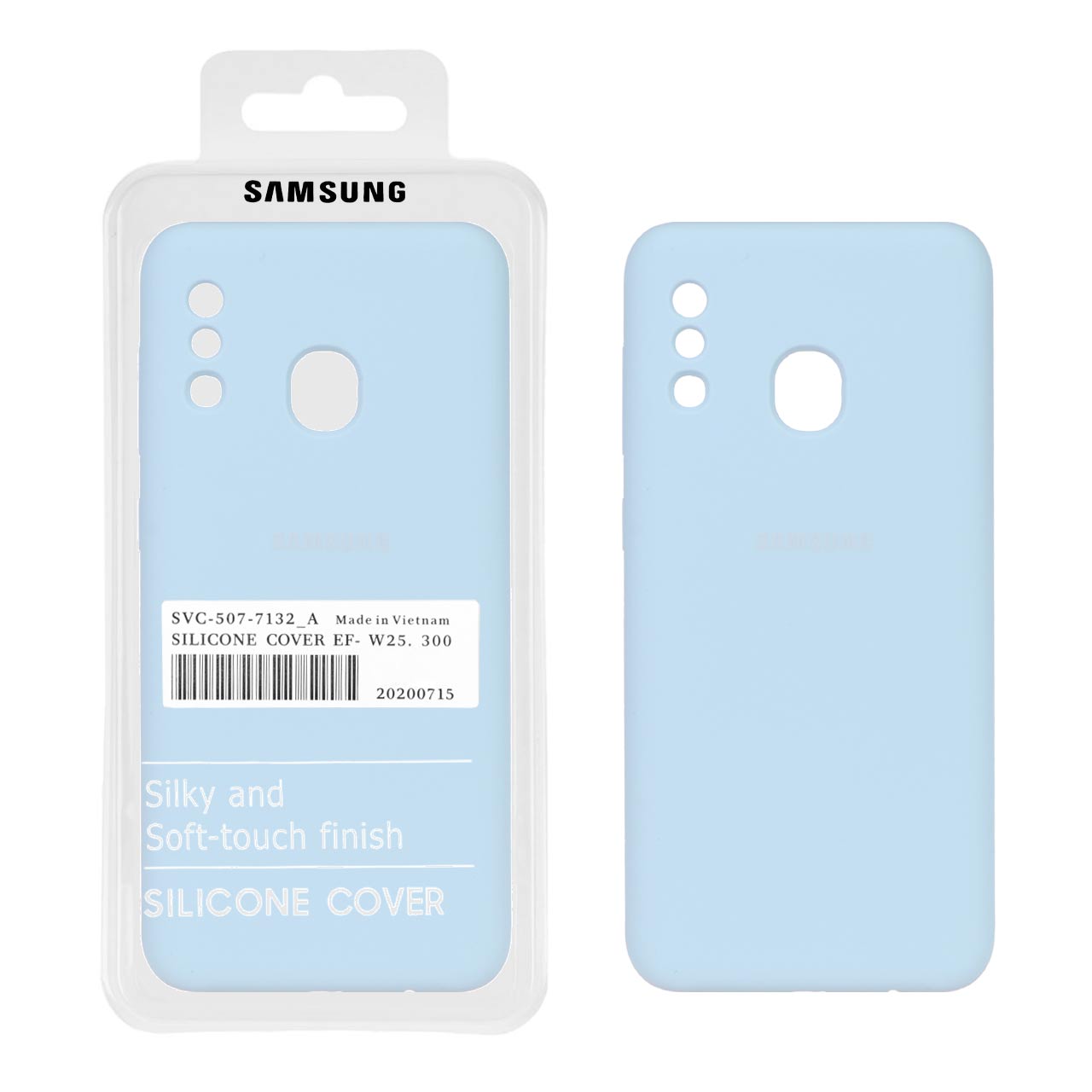 1043138 قاب سیلیکونی پاک کنی اورجینال درجه یک Samsung Galaxy A20 / A30 - آبی کبریتی (پک دار) - تصویر 1