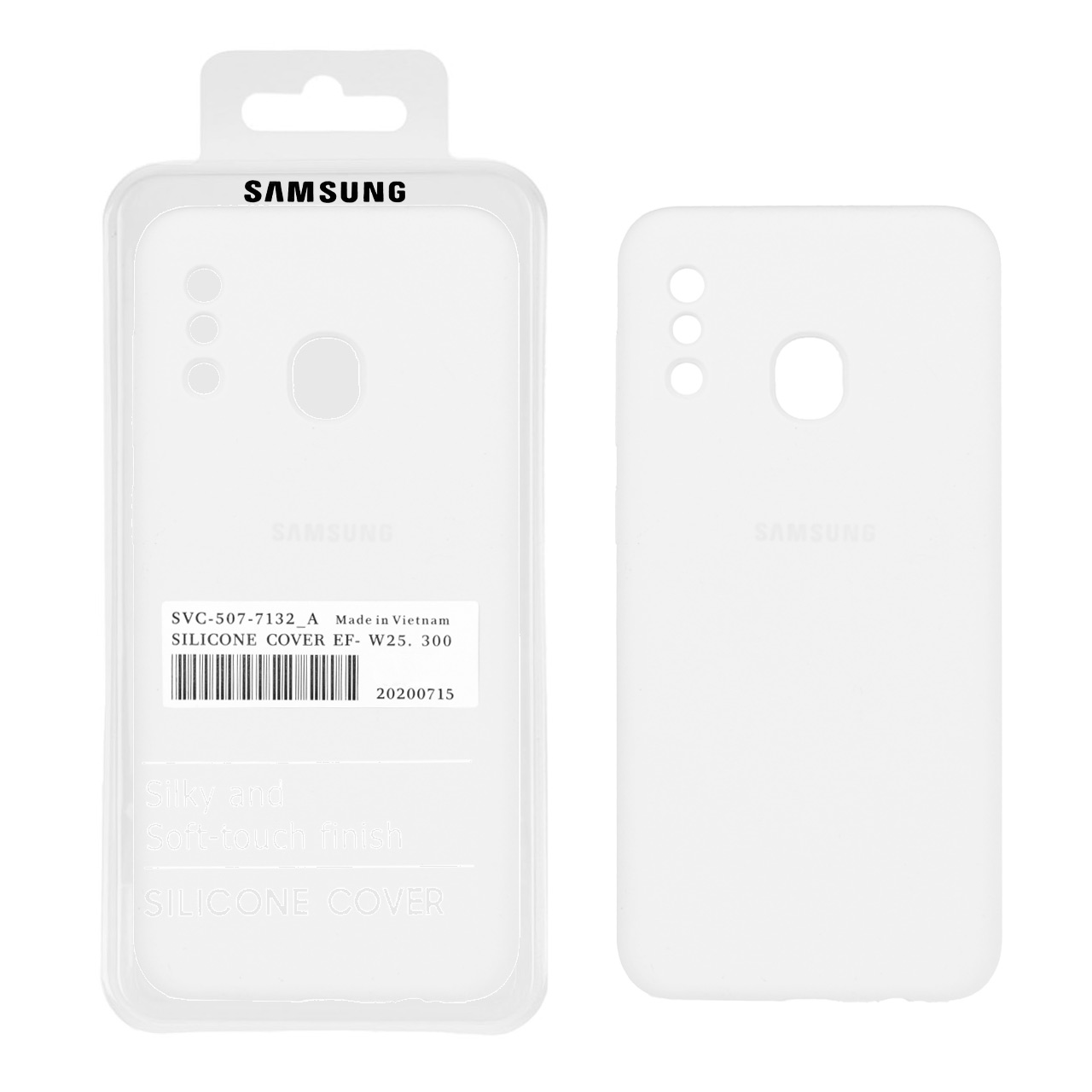 1043150 قاب سیلیکونی پاک کنی اورجینال درجه یک Samsung Galaxy A20 / A30 - سفید (پک دار) - تصویر 1