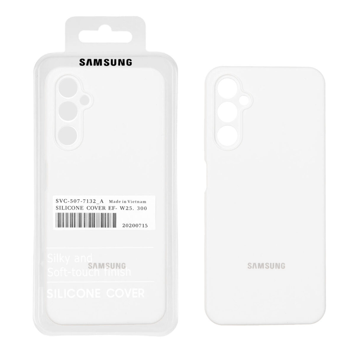 قاب سیلیکونی پاک کنی اورجینال درجه یک Samsung Galaxy A05s - سفید (پک دار) - تصویر 1