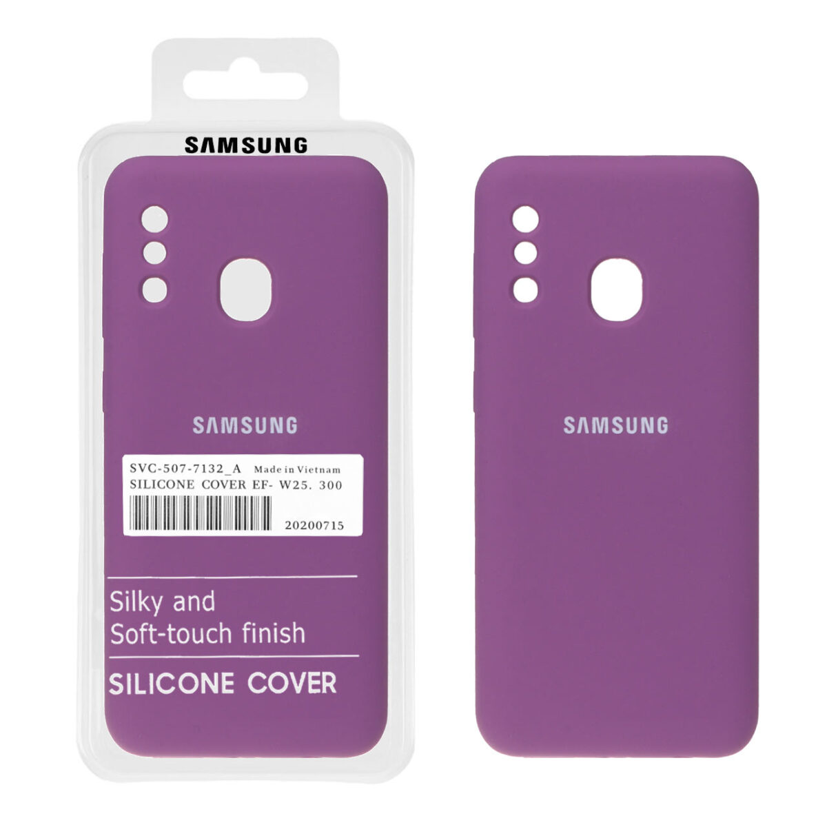 قاب سیلیکونی پاک کنی اورجینال درجه یک Samsung Galaxy A20 / A30 - ارغوانی کد 1 (پک دار) - تصویر 1