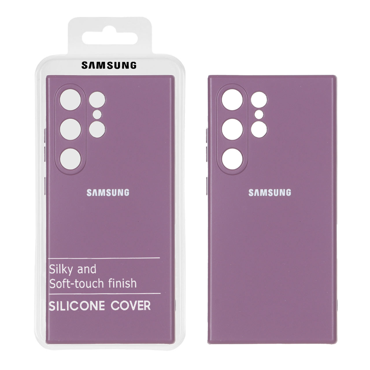 1067646 قاب نیو سیلیکون محافظ لنزدار Samsung Galaxy S24 Ultra - RFF - بادمجانی (پک دار) - تصویر 1