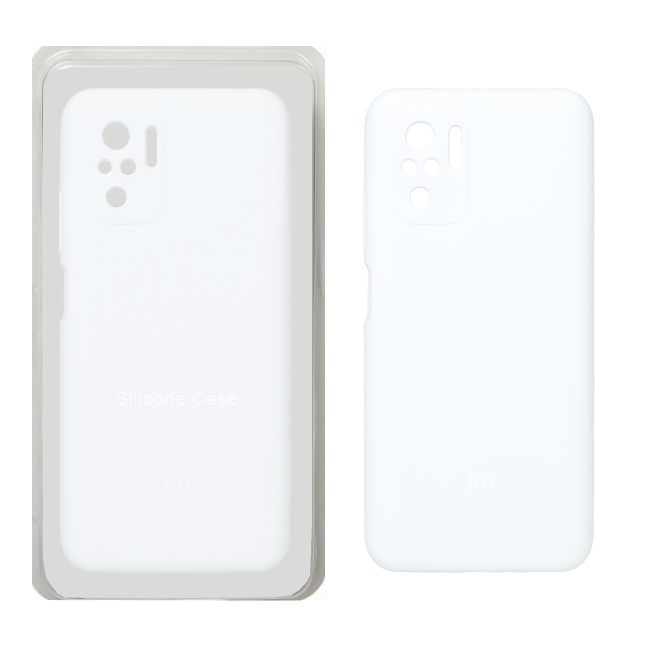 1105696 قاب سیلیکونی پاک کنی محافظ لنزدار اورجینال Xiaomi Redmi Note 10 4G / Redmi Note 10S / Poco M5S - سفید (پک اصلی) - تصویر 1