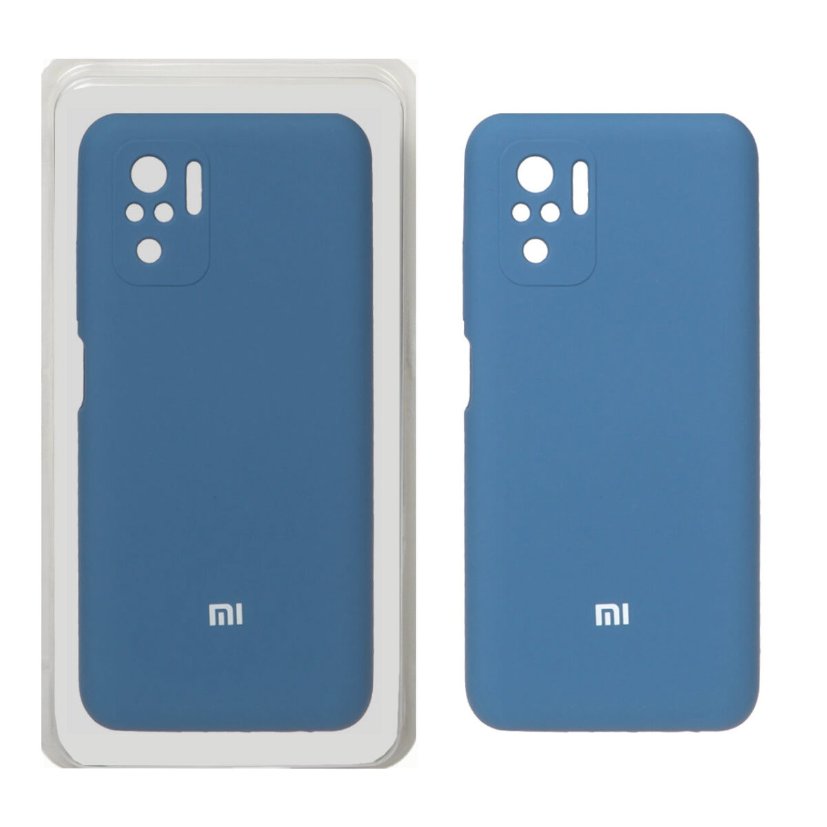 قاب سیلیکونی پاک کنی محافظ لنزدار اورجینال Xiaomi Redmi Note 10 4G / Redmi Note 10S / Poco M5S - آبی تیره (پک اصلی) - تصویر 1