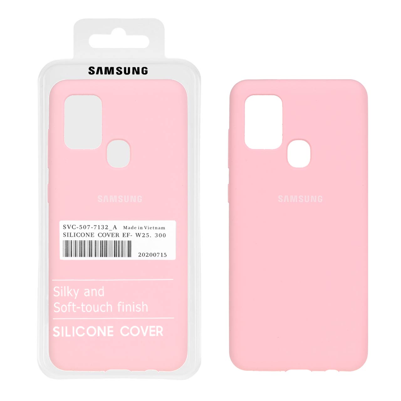 1114472 قاب سیلیکونی پاک کنی اورجینال درجه یک Samsung Galaxy A21s - صورتی (پک اصلی) - تصویر 1