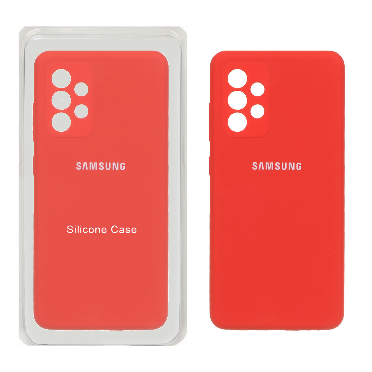 1168958 قاب سیلیکونی پاک کنی محافظ لنزدار اورجینال Samsung Galaxy A52 / A52s - قرمز (پک اصلی) - تصویر 1