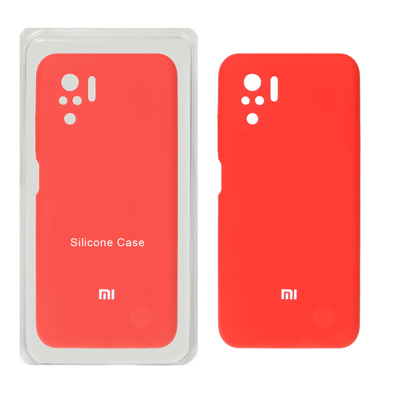 1169012 قاب سیلیکونی پاک کنی محافظ لنزدار اورجینال Xiaomi Redmi Note 10 4G / Redmi Note 10S / Poco M5S - قرمز (پک اصلی) - تصویر 1