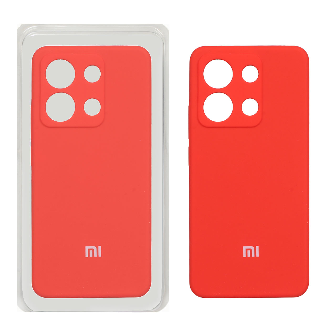 1186298 قاب سیلیکونی پاک کنی محافظ لنزدار اورجینال Xiaomi Redmi Note 13 4G - قرمز (پک اصلی) - تصویر 1