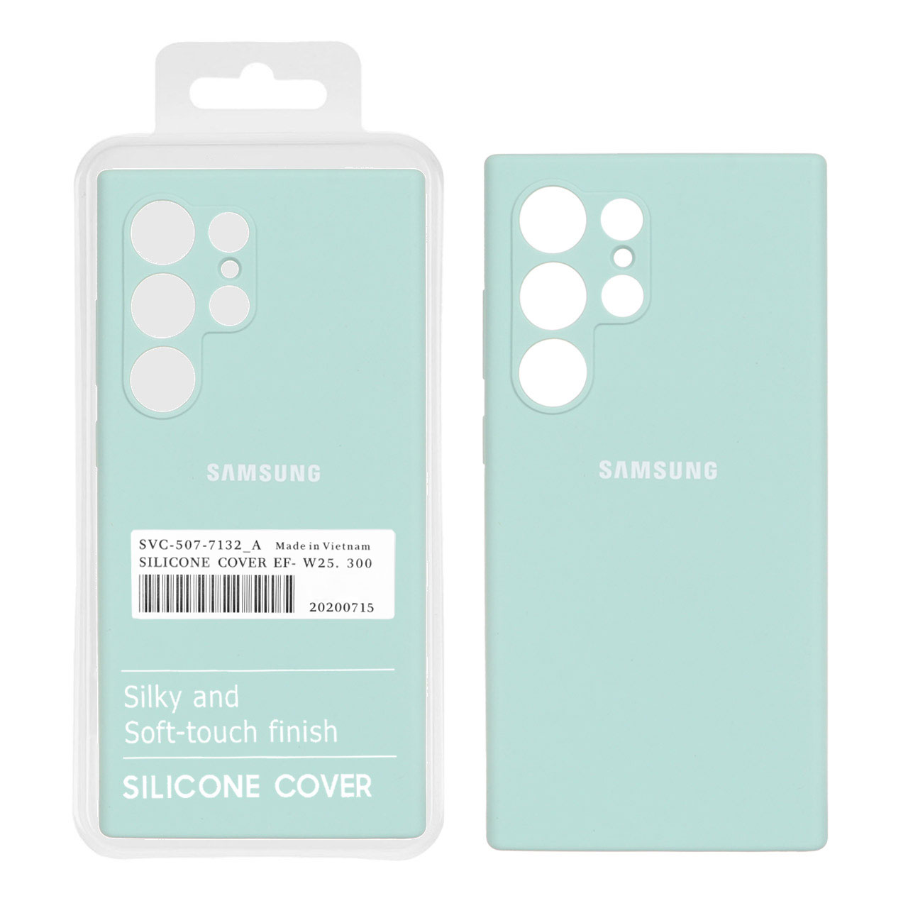 1195544 قاب سیلیکونی پاک کنی اورجینال درجه یک Samsung Galaxy S24 Ultra - سبز روشن (پک دار) - تصویر 1