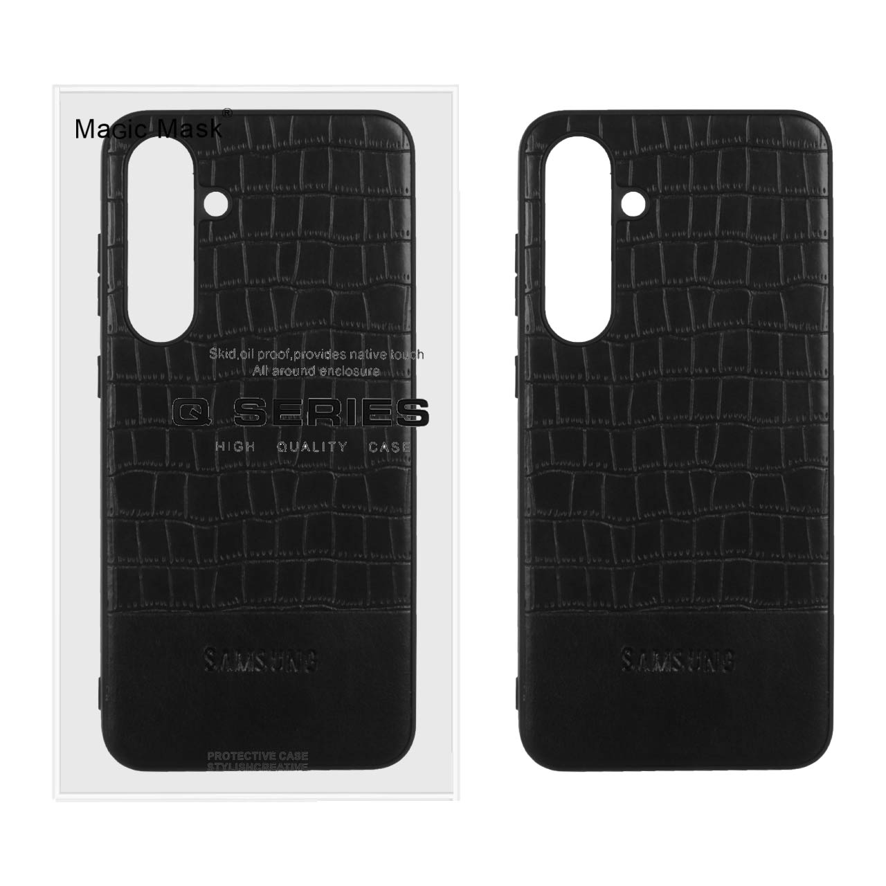1201166 قاب چرمی کروکودیل Samsung Galaxy S24 FE - مشکی (پک دار) - تصویر 1
