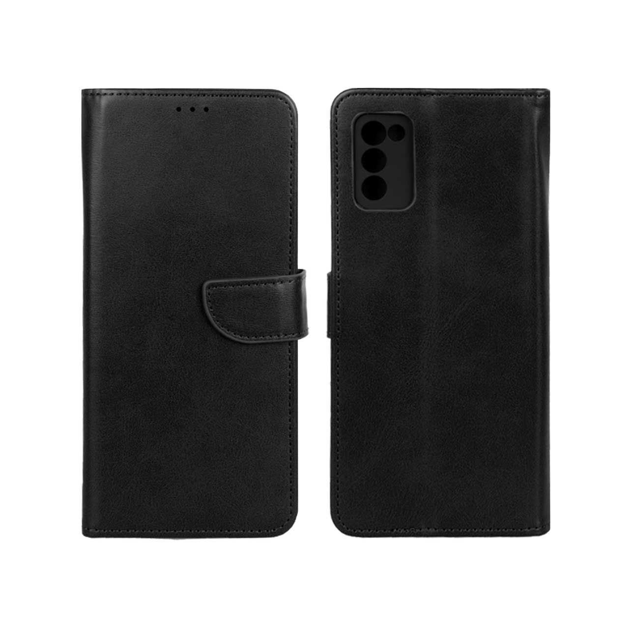 1231146 کیف چرمی موبایل مگنتی محافظ لنزدار Samsung Galaxy A03s / A02s - مشکی - تصویر 1