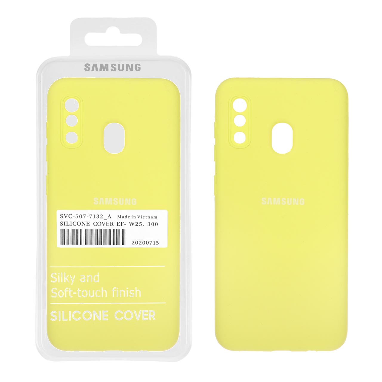 1246334.jpg قاب سیلیکونی پاک کنی اورجینال درجه یک Samsung Galaxy A30 / A20 - زرد (پک دار) - تصویر 1