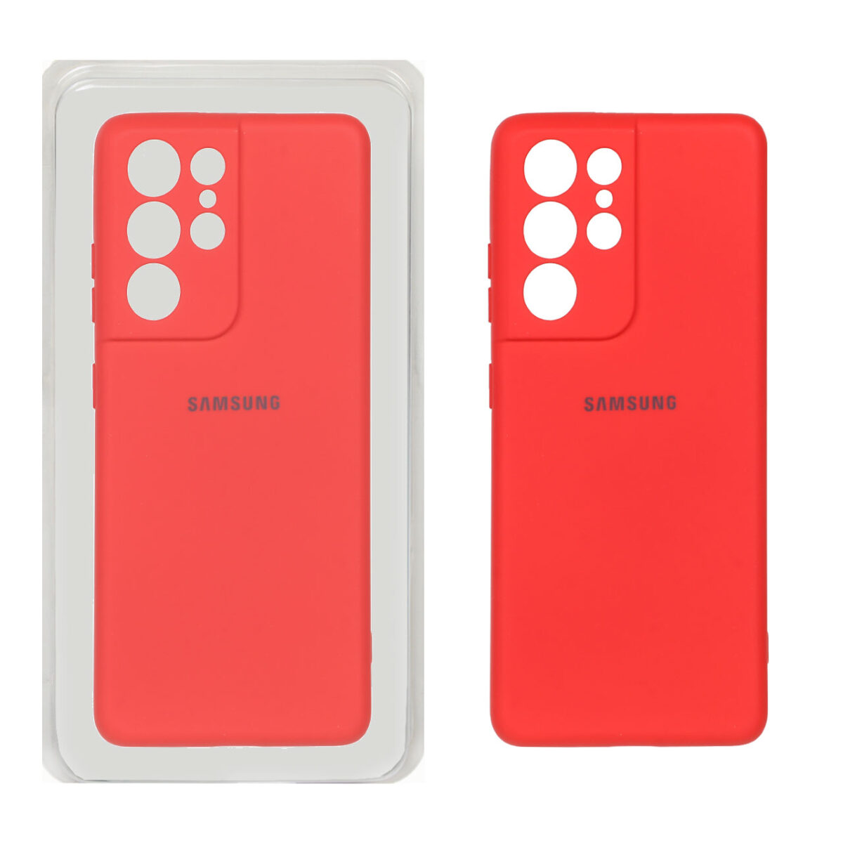 قاب سیلیکونی High Copy مدل AKB - Samsung Galaxy S21 Ultra - قرمز (پک دار) - تصویر 1
