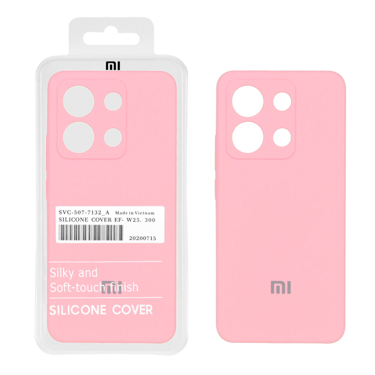 قاب سیلیکونی پاک کنی اورجینال درجه یک Xiaomi Redmi Note 13 4G - صورتی (پک دار) - تصویر 1