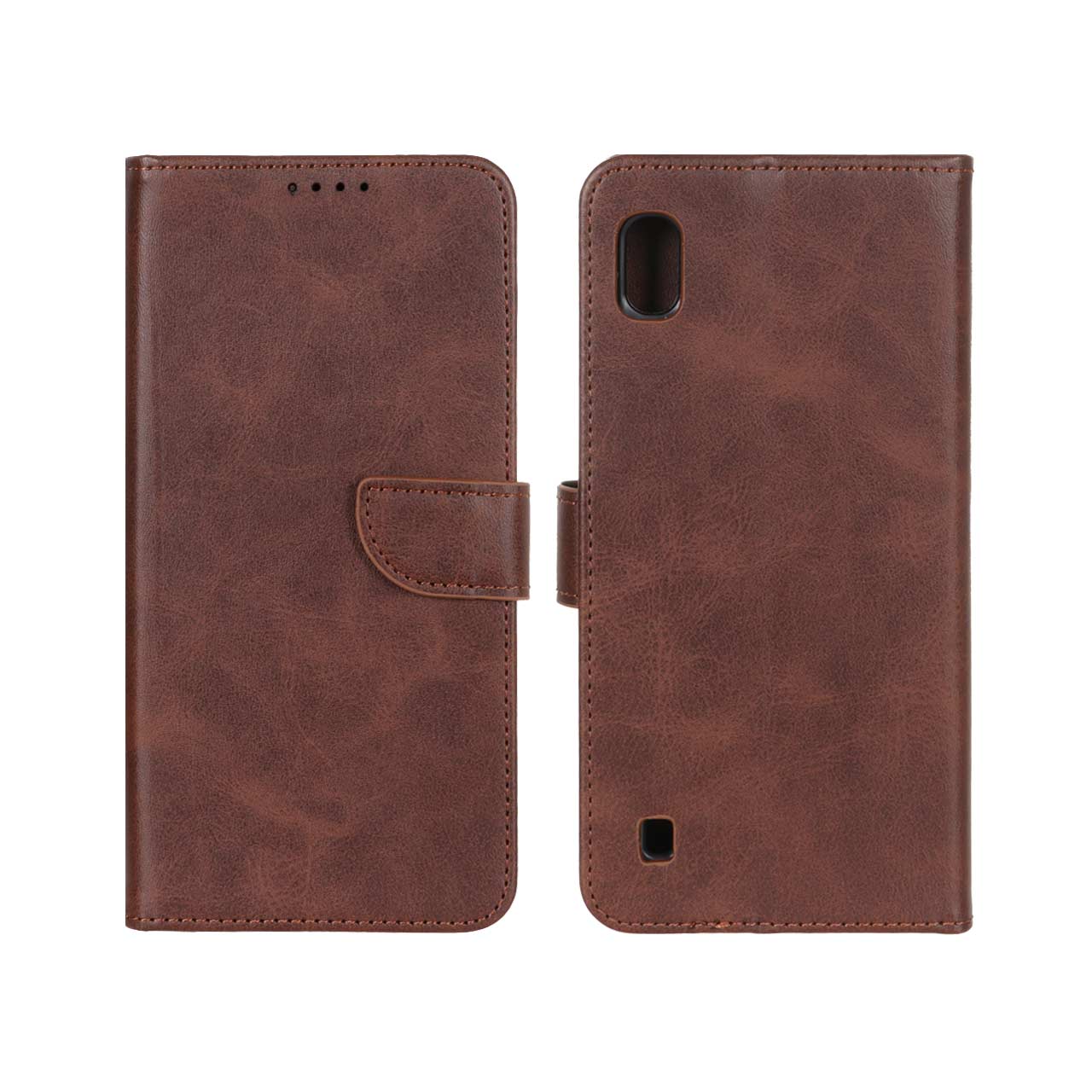 1293838 کیف چرمی موبایل مگنتی Samsung Galaxy A10 / M10 - قهوه ای - تصویر 1