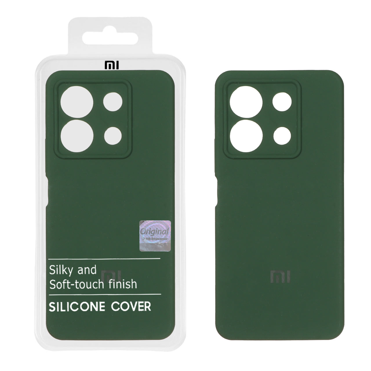 1312164.jpg قاب سیلیکونی پاک کنی اورجینال Master Quality مدل Xiaomi Redmi Note 13 Pro 5G / Poco X6 5G - سبز تیره (پک دار) - تصویر 1