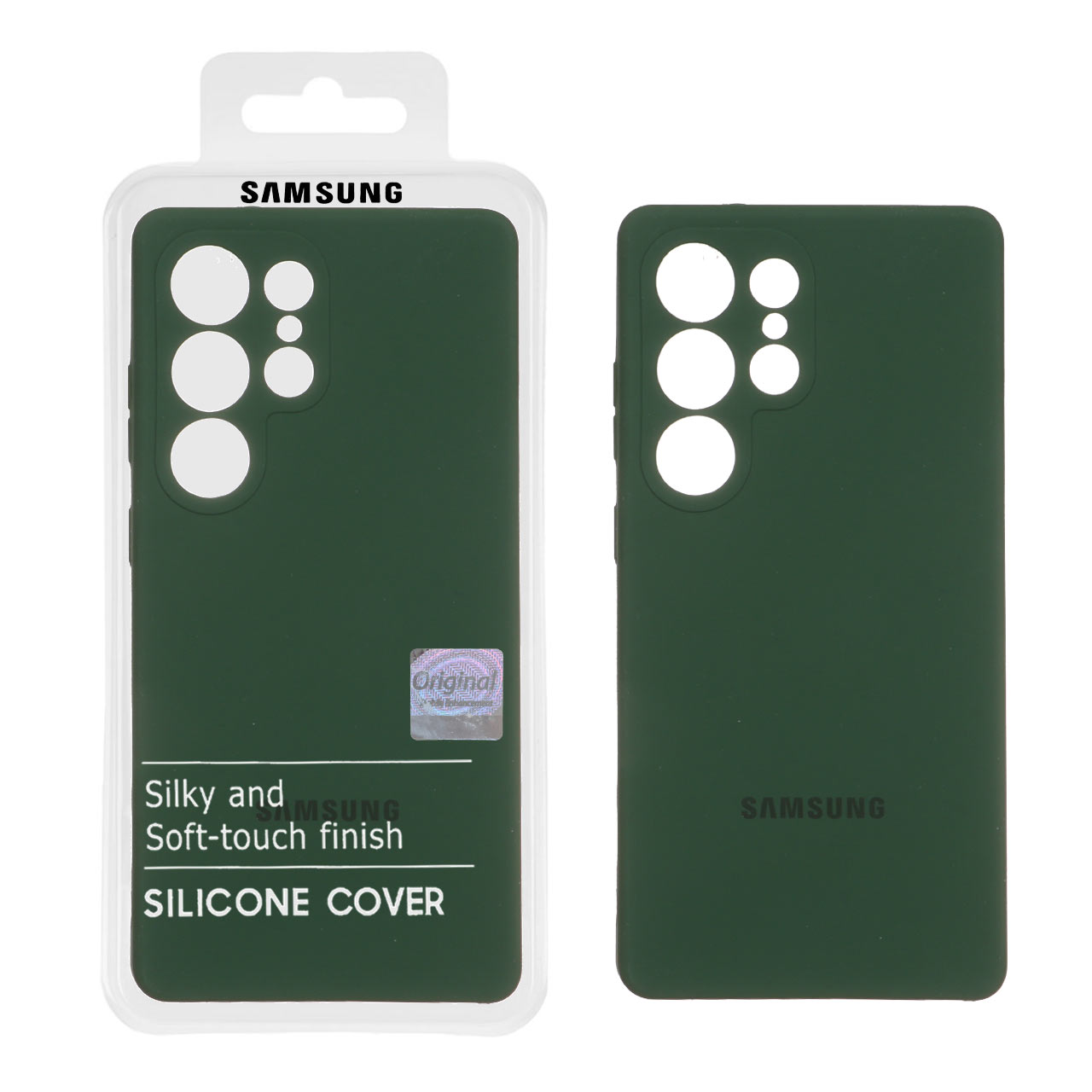 1312198 قاب سیلیکونی پاک کنی اورجینال Master Quality مدل Samsung Galaxy S25 Ultra - سبز تیره (پک دار) - تصویر 1