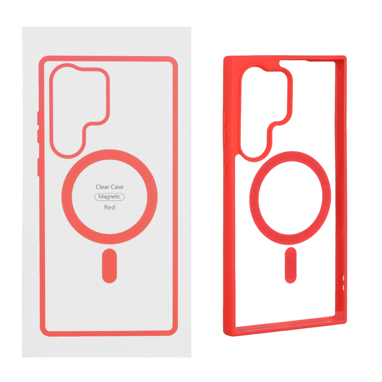 1313864 قاب اورجینال شفاف Magsafe مدل Samsung Galaxy S23 Ultra - قرمز (پک دار) - تصویر 1