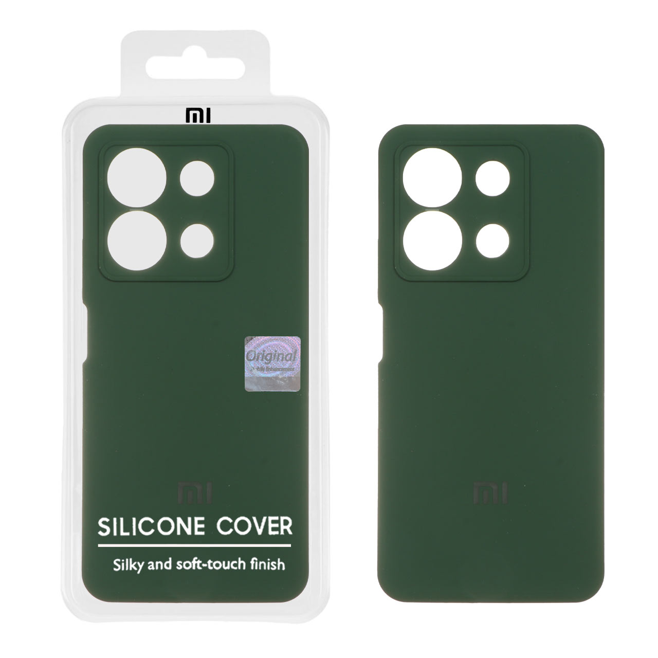 1316612.jpg قاب سیلیکونی پاک کنی اورجینال Master Quality مدل Xiaomi Redmi Note 13 4G - سبز تیره (پک دار) - تصویر 1