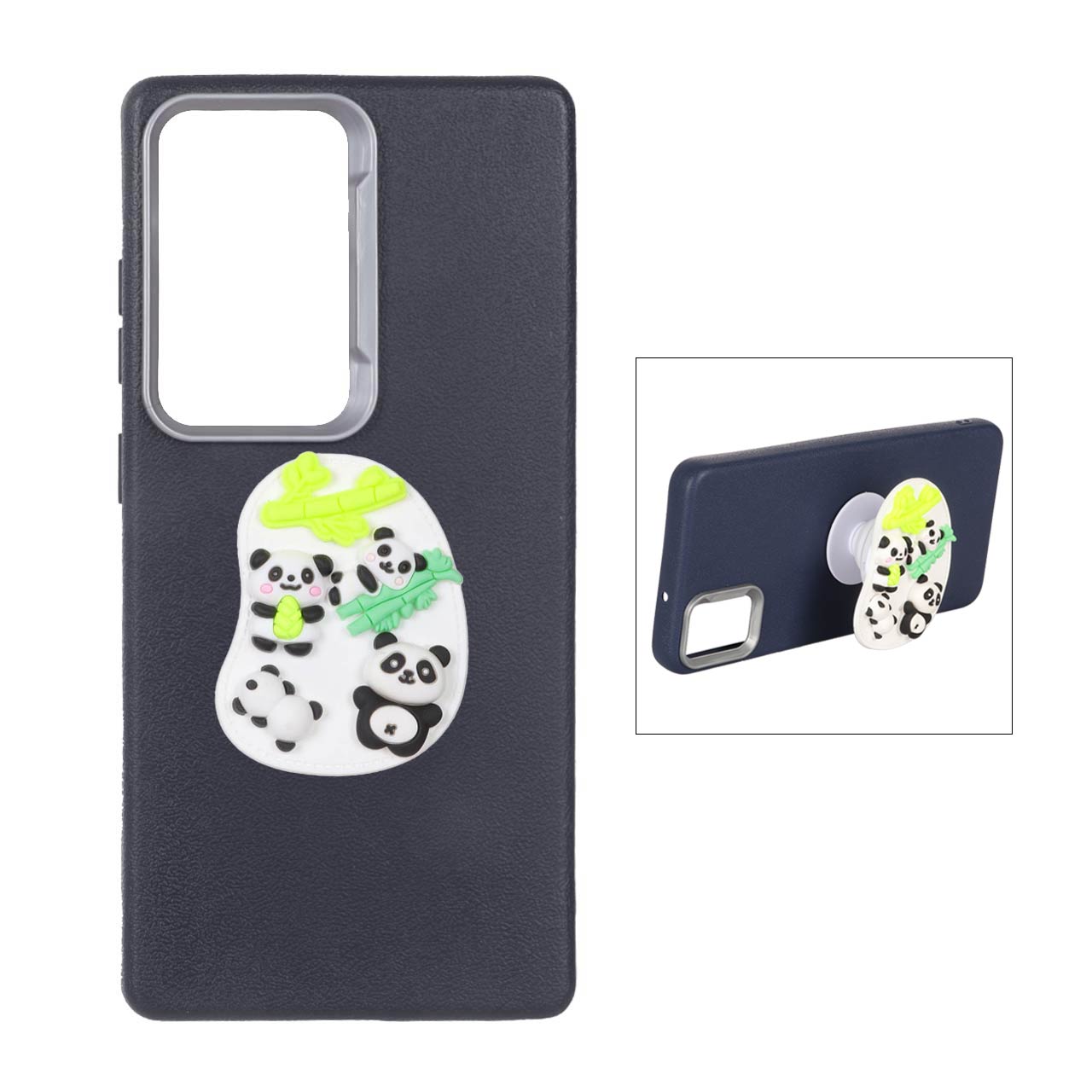 1333072 قاب Texture پاپ سوکت عروسکی Samsung Galaxy S25 Ultra - سرمه ای - تصویر 1