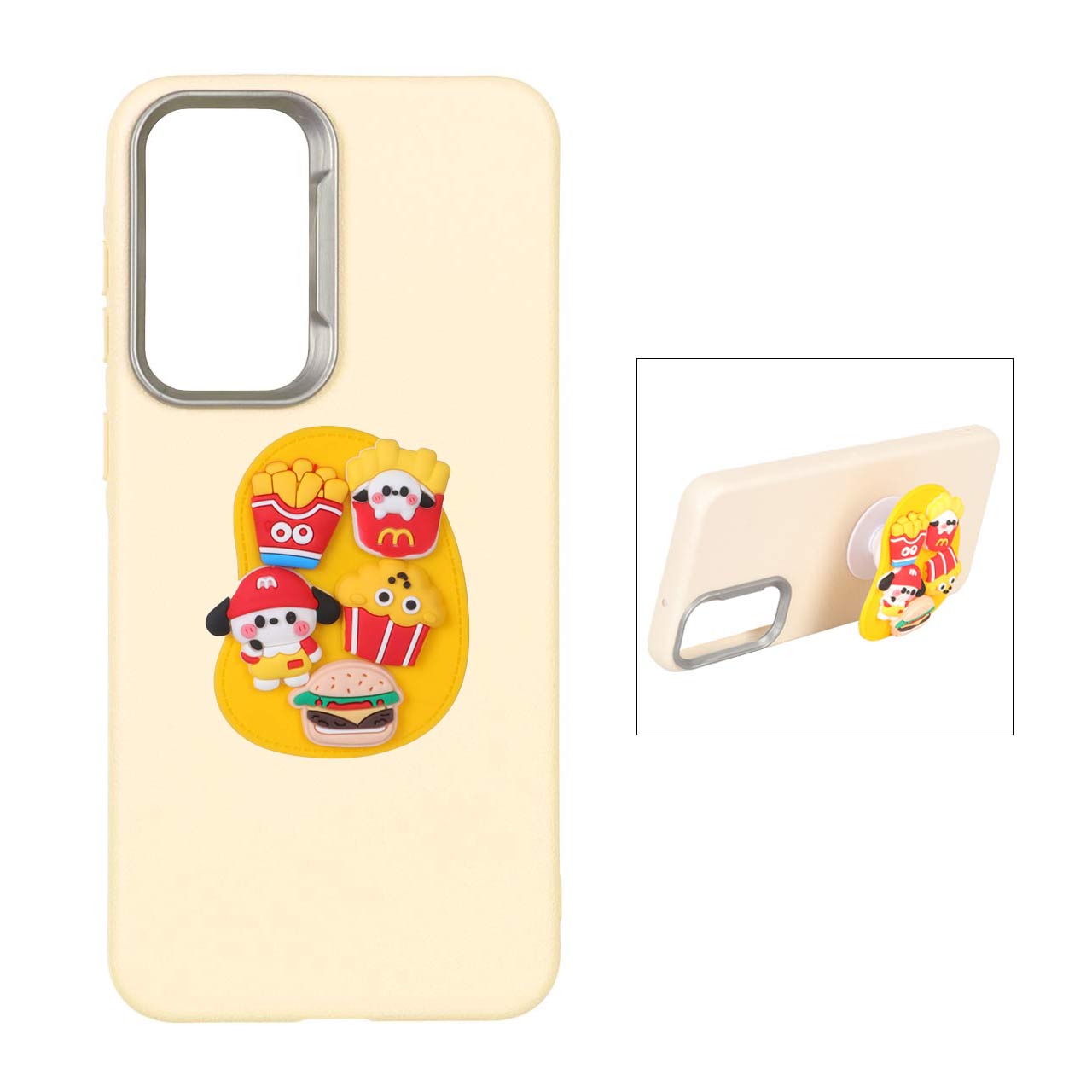 1333138 قاب Texture پاپ سوکت عروسکی Samsung Galaxy A56 / A36 - کرم - تصویر 1