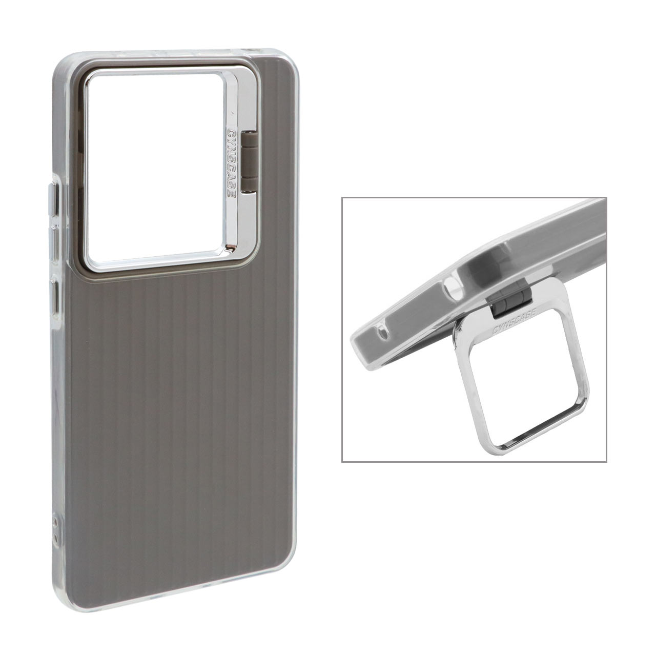 1345926 قاب Cyns Case ژله ای دو لایه لنز استندشو Xiaomi Redmi Note 14S / Note 13 Pro 4G / M6 Pro 4G - خاکستری - تصویر 1