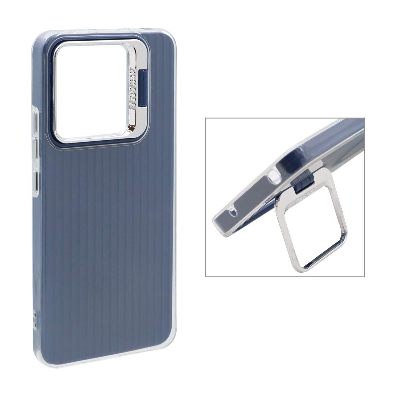 1345930 قاب Cyns Case ژله ای دو لایه لنز استندشو Xiaomi Redmi Note 13 4G - سرمه ای - تصویر 1