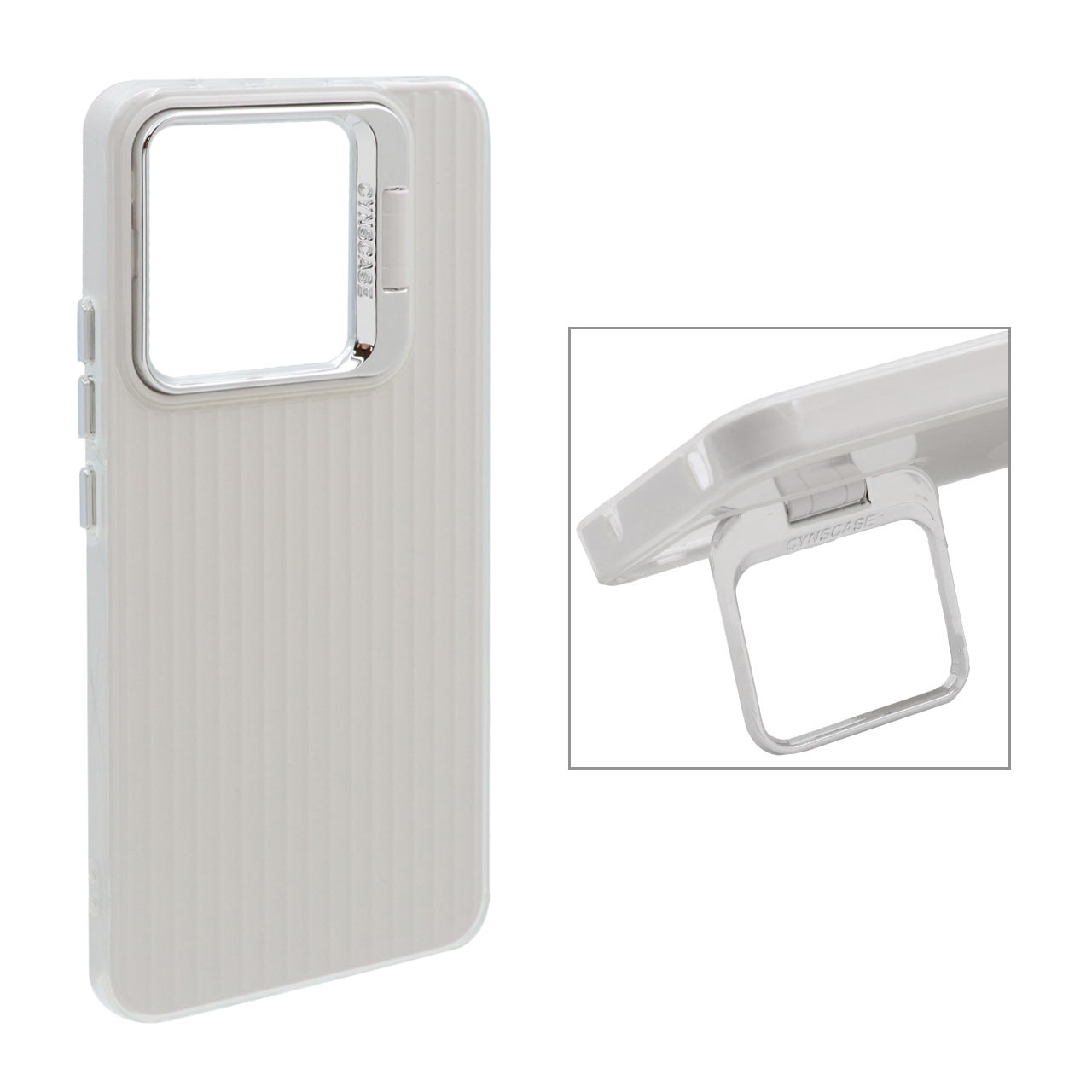 1345932 قاب Cyns Case ژله ای دو لایه لنز استندشو Xiaomi Redmi Note 13 4G - سفید - تصویر 1