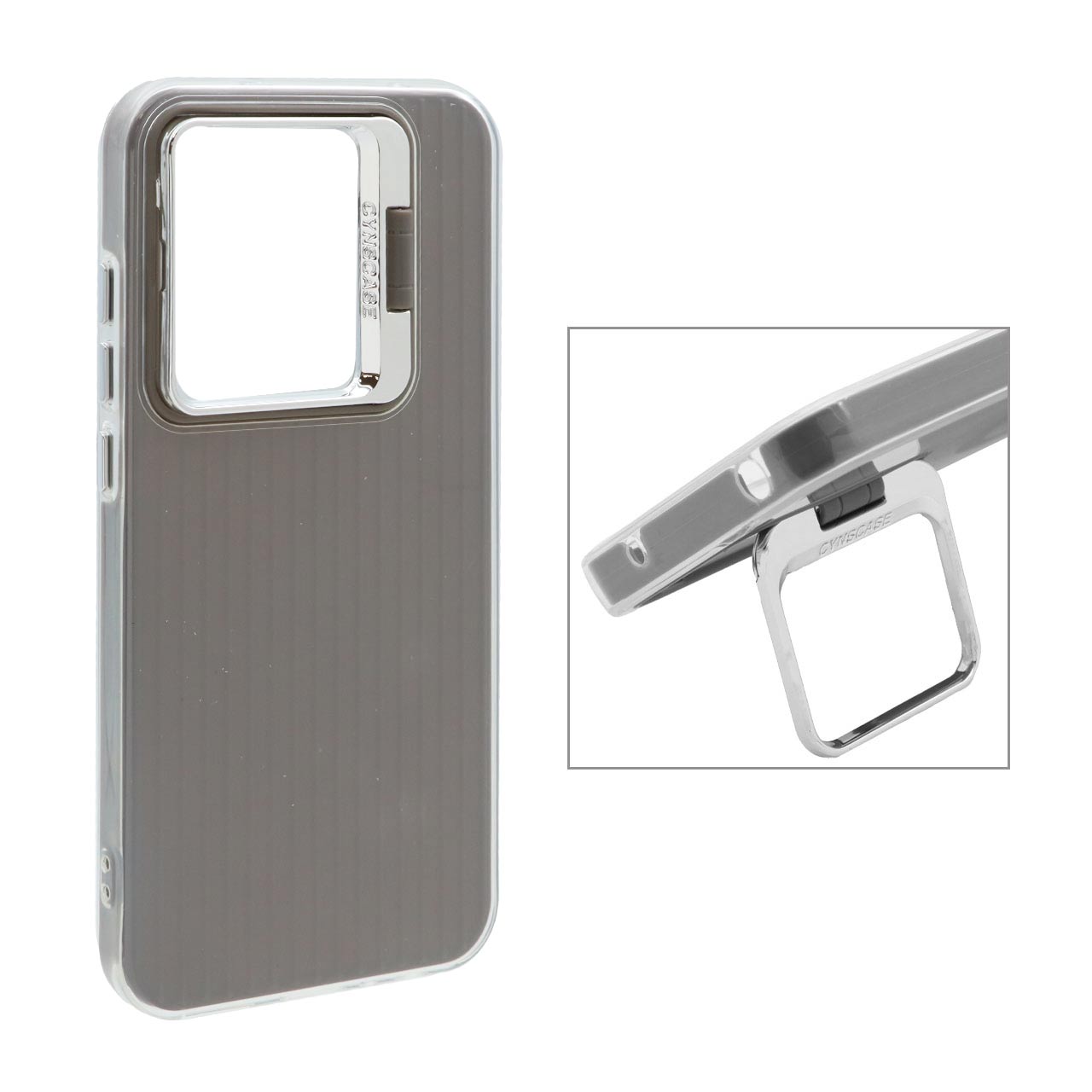 1345942 قاب Cyns Case ژله ای دو لایه لنز استندشو Xiaomi Redmi Note 8 - خاکستری - تصویر 1