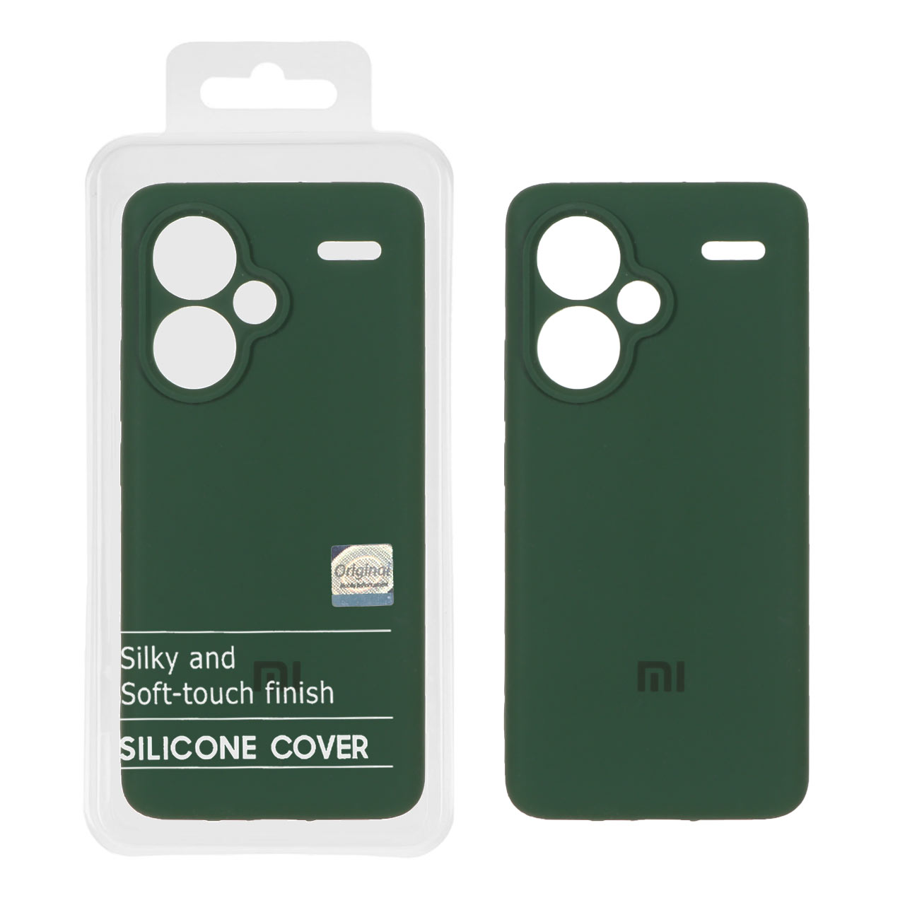 1348192.jpg قاب سیلیکونی پاک کنی اورجینال Master Quality مدل Xiaomi Redmi Note 13 Pro Plus 5G - سبز تیره (پک دار) - تصویر 1