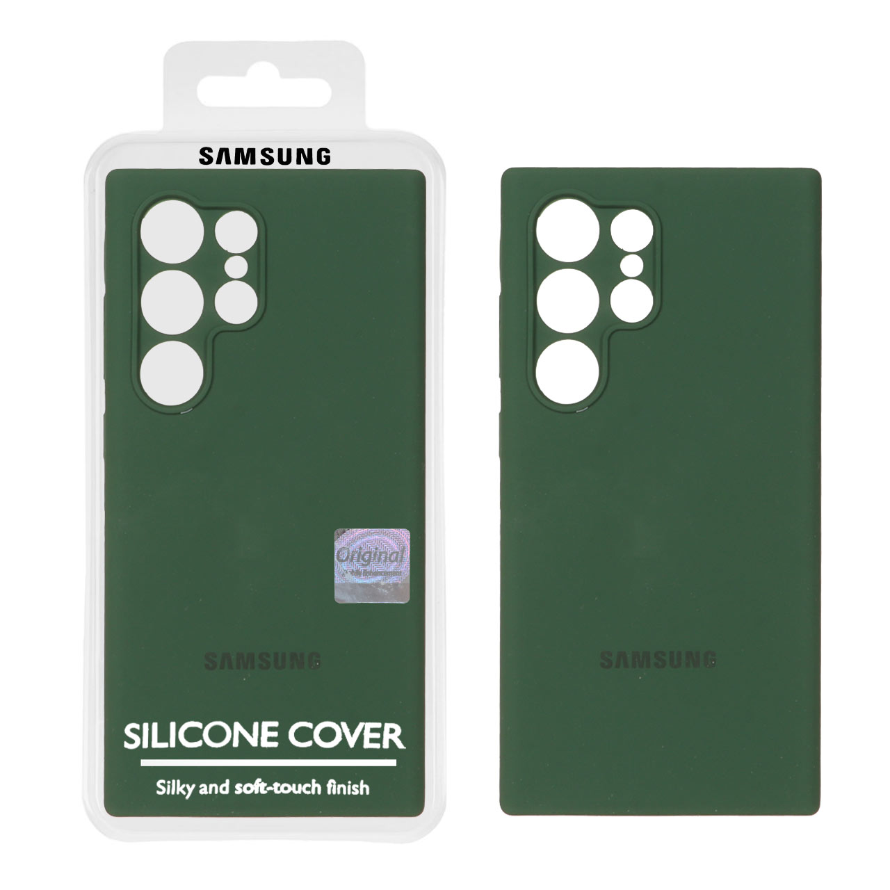 1348328 قاب سیلیکونی پاک کنی اورجینال Master Quality مدل Samsung Galaxy S24 Ultra - سبز تیره (پک دار) - تصویر 1