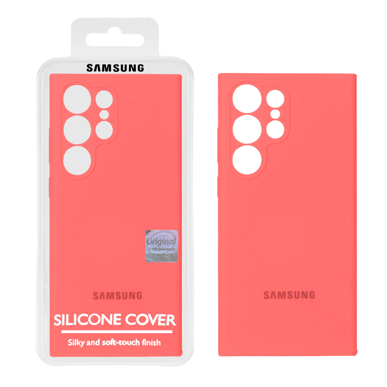 1348338 قاب سیلیکونی پاک کنی اورجینال Master Quality مدل Samsung Galaxy S23 Ultra - مرجانی (پک دار) - تصویر 1