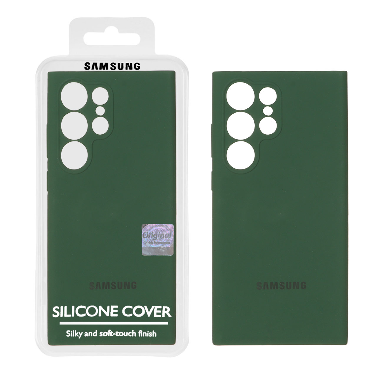 1348346 قاب سیلیکونی پاک کنی اورجینال Master Quality مدل Samsung Galaxy S23 Ultra - سبز تیره (پک دار) - تصویر 1