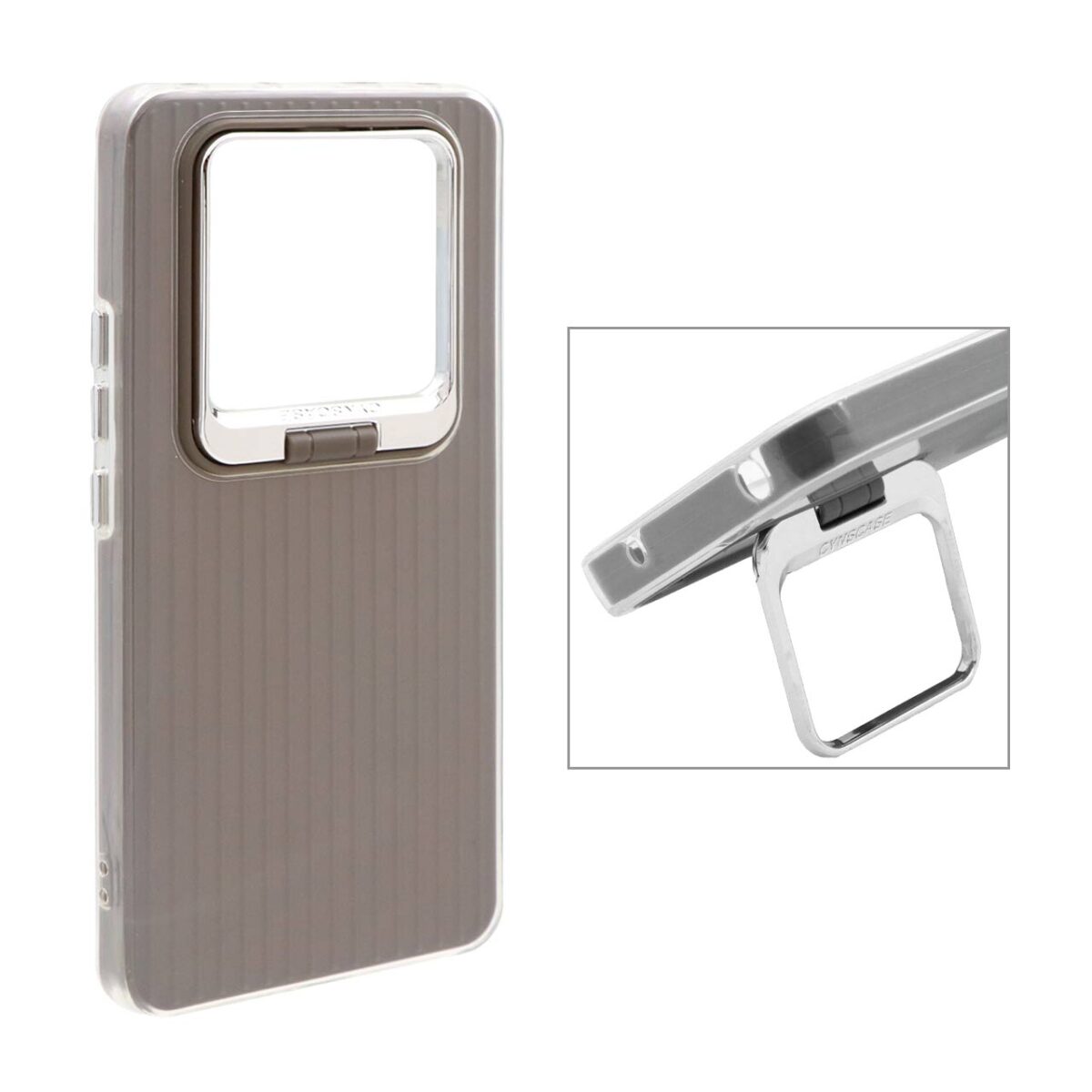 قاب Cyns Case ژله ای دو لایه لنز استندشو Xiaomi Redmi Note 14 Pro 5G / Redmi Note 14 Pro Plus 5G / Poco X7 5G - خاکستری - تصویر 1