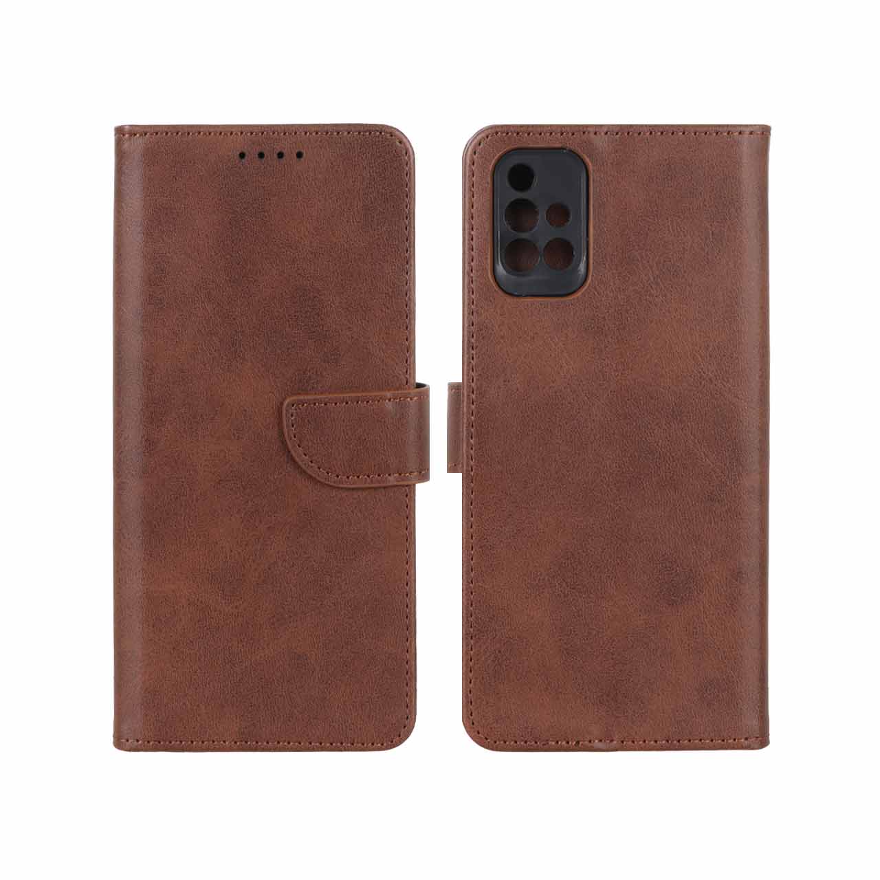 1350566 کیف چرمی موبایل مگنتی محافظ لنزدار Samsung Galaxy A71 - قهوه ای - تصویر 1