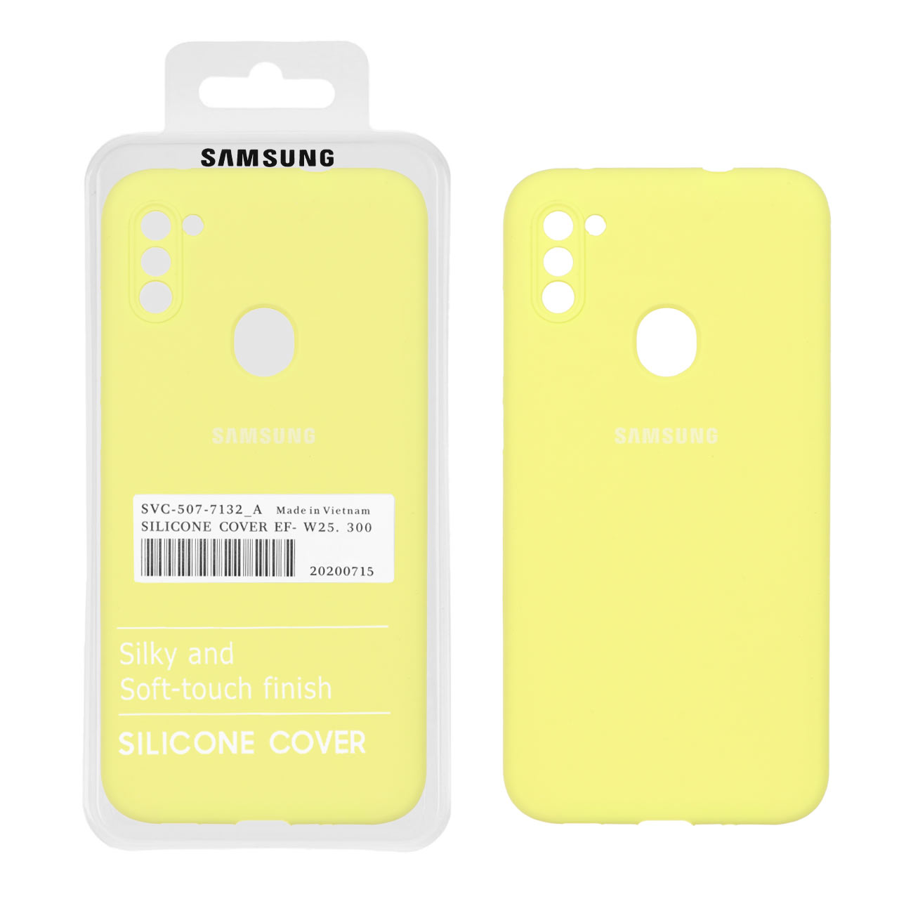 1353858.jpg قاب سیلیکونی پاک کنی اورجینال درجه یک Samsung Galaxy A11 / M11 - لیمویی (پک دار) - تصویر 1