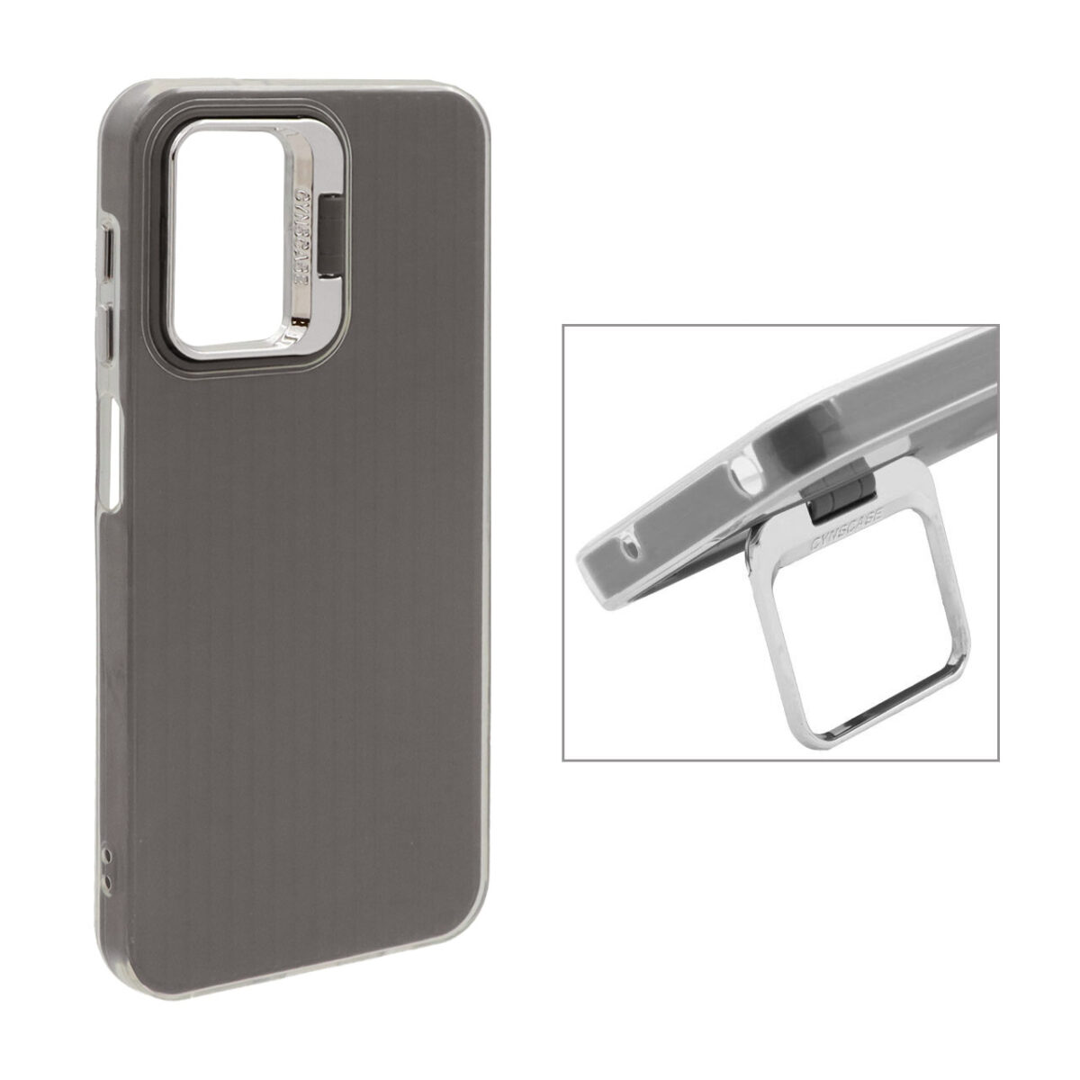 قاب Cyns Case ژله ای دو لایه لنز استندشو Samsung Galaxy A13 4G / A13 5G / A04s / M13 4G / F13 - خاکستری - تصویر 1