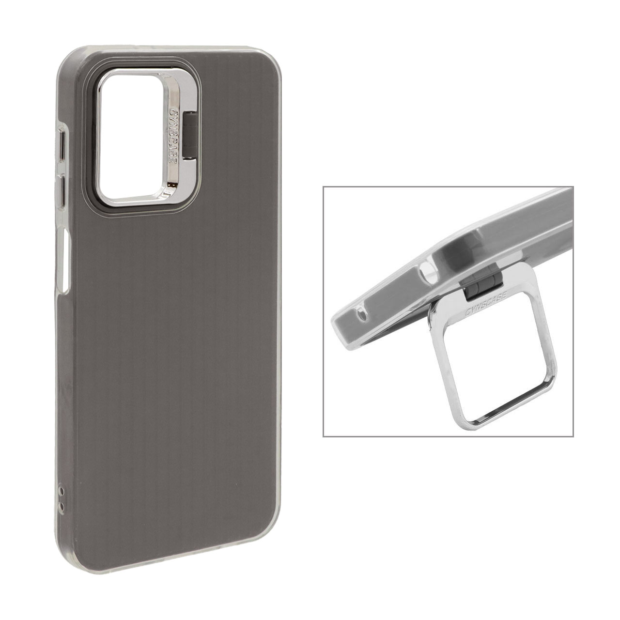 1360384 قاب Cyns Case ژله ای دو لایه لنز استندشو Samsung Galaxy A13 4G / A13 5G / A04s / M13 4G / F13 - خاکستری - تصویر 1
