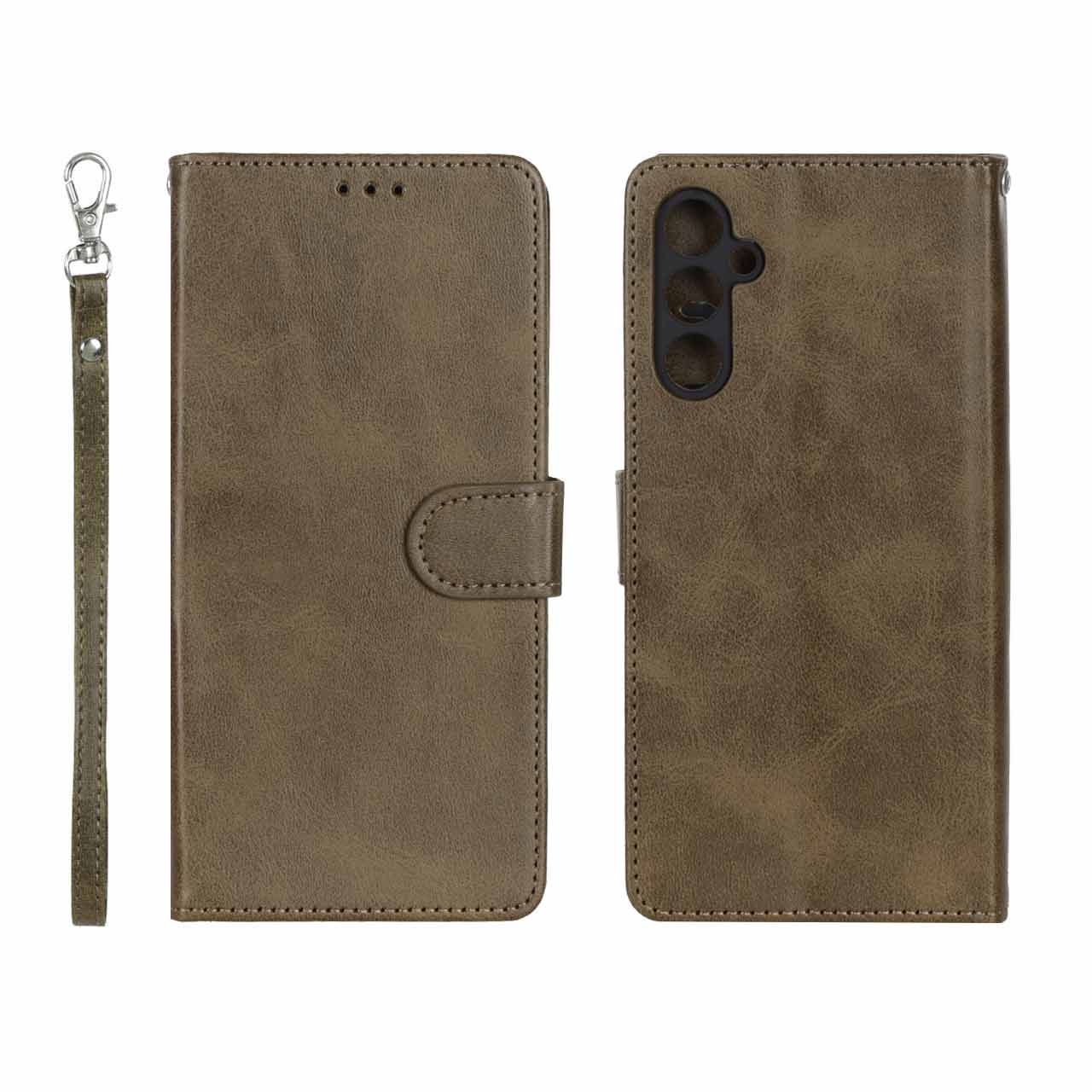 1365766 کیف موبایل مگنتی درجه یک MNC مدل Samsung Galaxy A34 - سبز زیتونی - تصویر 1