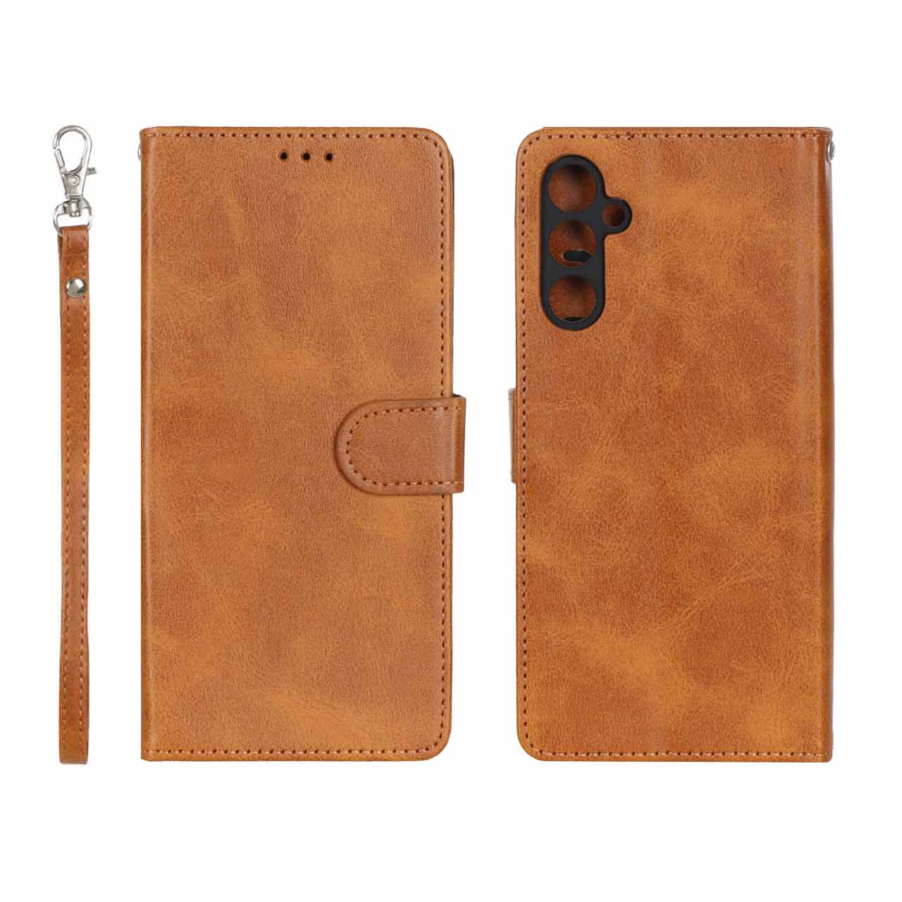 1365768 کیف موبایل مگنتی درجه یک MNC مدل Samsung Galaxy A34 - عسلی - تصویر 1