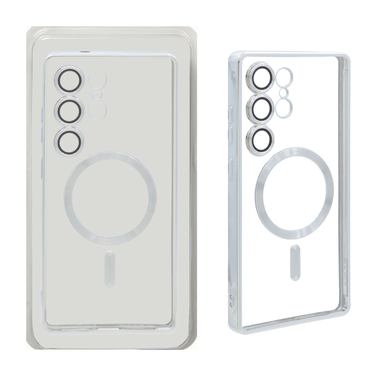 1391458 قاب اورجینال الکترواستاتیک Magsafe لنز گلس دار Samsung Galaxy S25 Ultra - نقره ای (پک دار) - تصویر 1