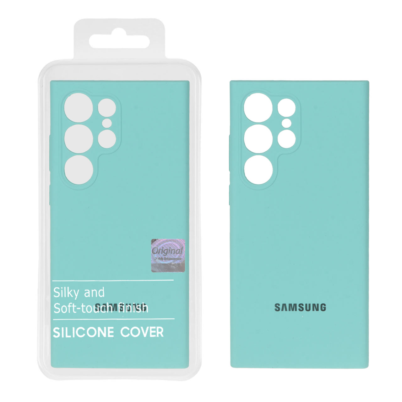 1398786 قاب سیلیکونی پاک کنی اورجینال Master Quality مدل Samsung Galaxy S23 Ultra - سبزآبی (پک دار) - تصویر 1