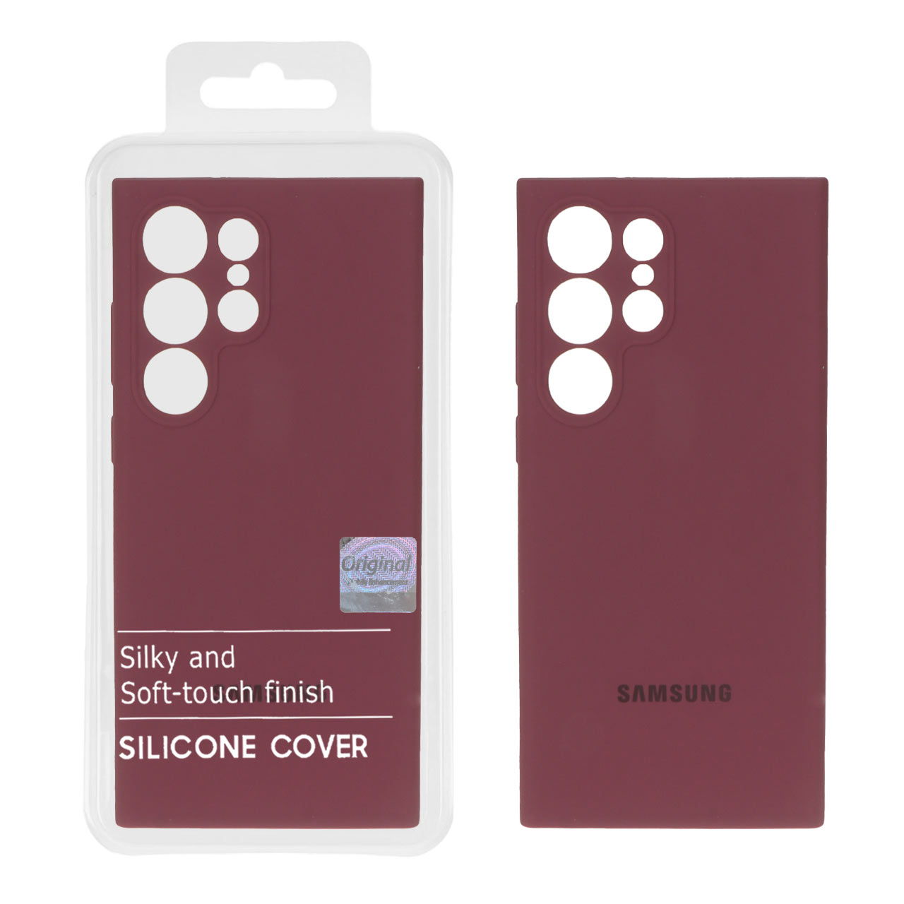 1398790 قاب سیلیکونی پاک کنی اورجینال Master Quality مدل Samsung Galaxy S23 Ultra - زرشکی (پک دار) - تصویر 1