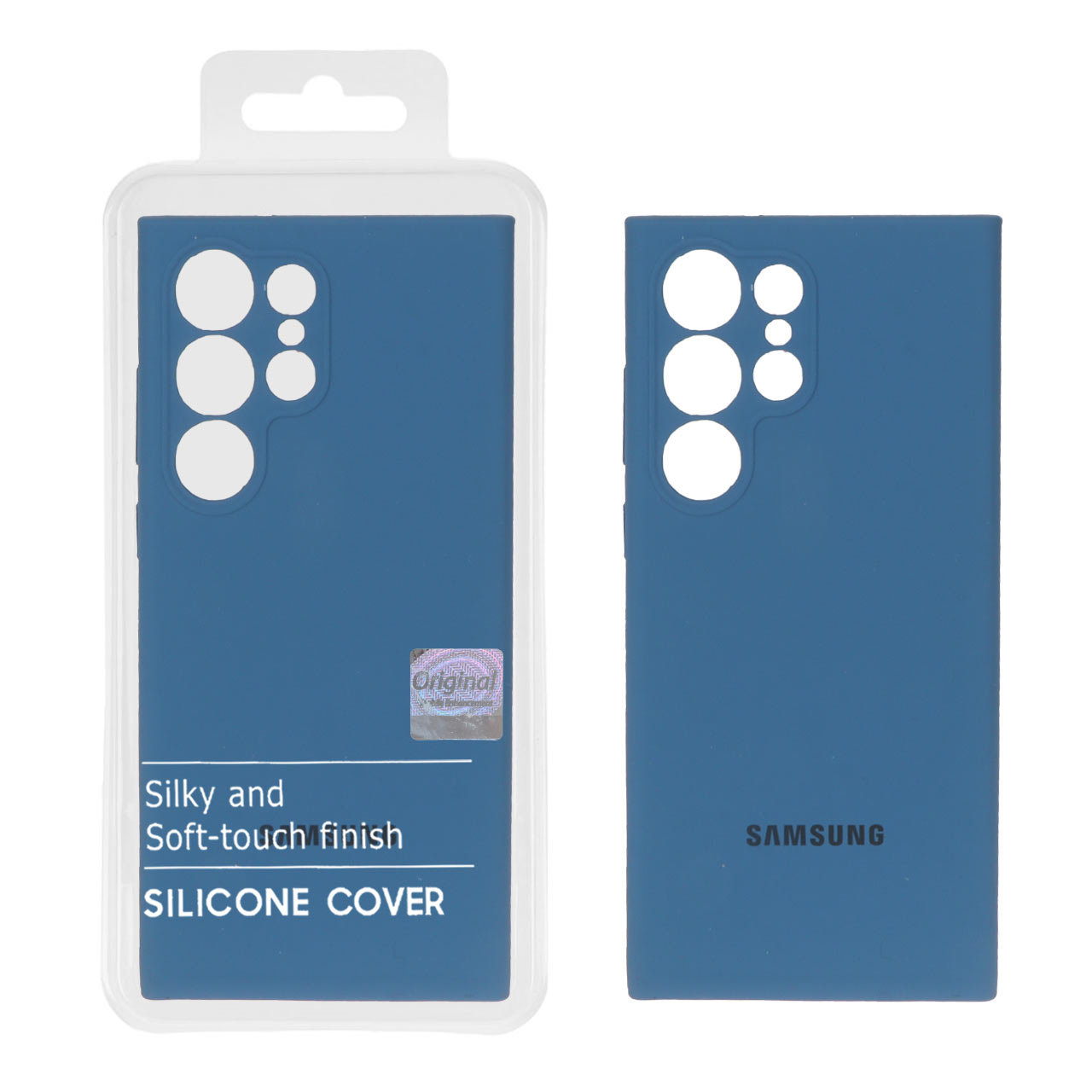 1398792 قاب سیلیکونی پاک کنی اورجینال Master Quality مدل Samsung Galaxy S23 Ultra - آبی تیره (پک دار) - تصویر 1