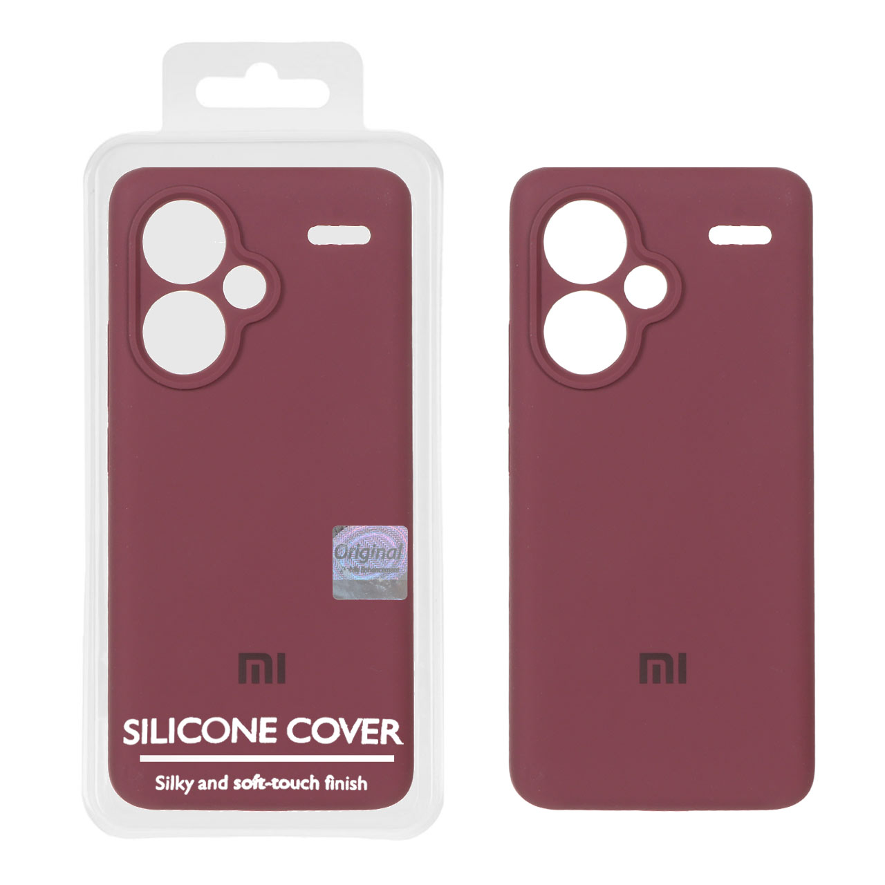 1402396.jpg قاب سیلیکونی پاک کنی اورجینال Master Quality مدل Xiaomi Redmi Note 13 Pro Plus 5G - زرشکی (پک دار) - تصویر 1