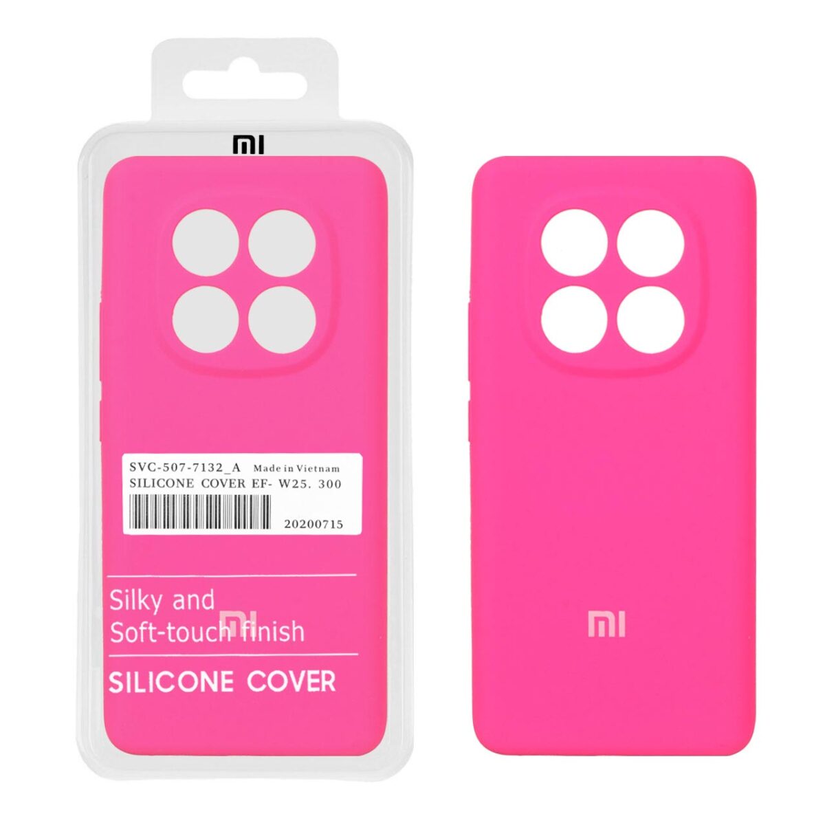 قاب سیلیکونی پاک کنی اورجینال درجه یک Xiaomi Redmi Note 14 Pro 5G / Redmi Note 14 Pro Plus 5G / Poco X7 5G - صورتی فانتزی (پک دار) - تصویر 1