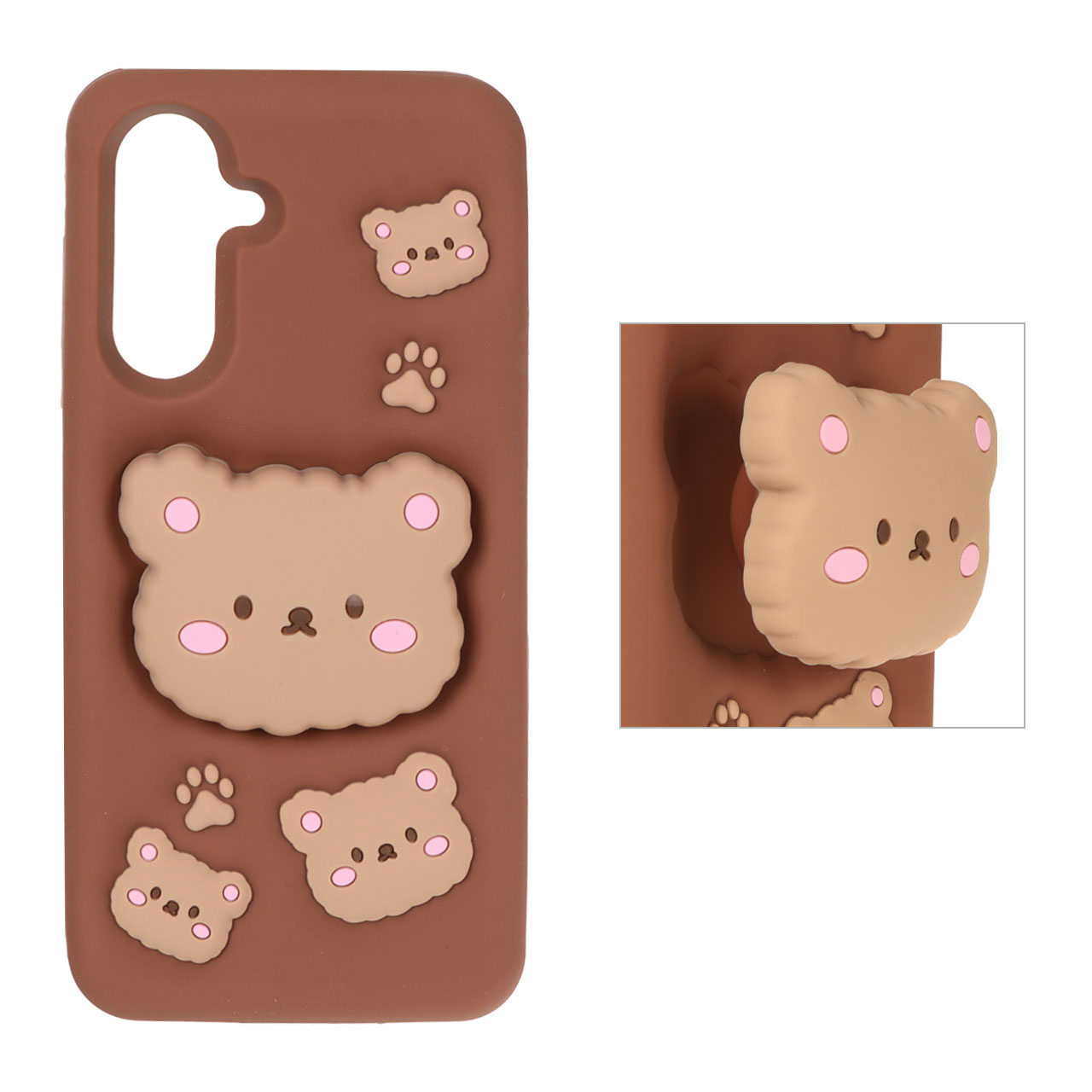 1419596 قاب سیلیکونی عروسکی فانتزی استندشو Samsung Galaxy A17 / A26 - قهوه ای - تصویر 1