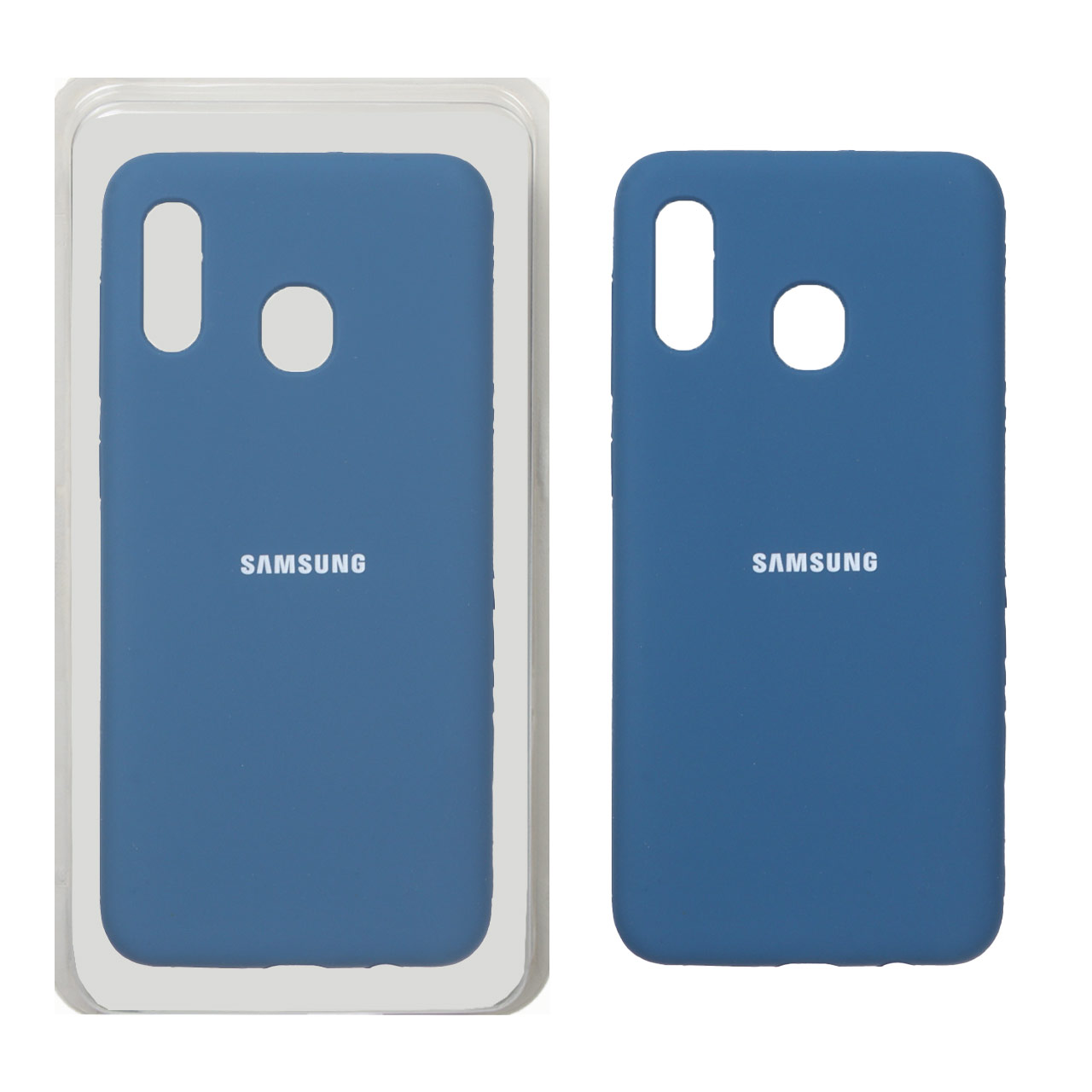 1443686 قاب سیلیکونی پاک کنی اورجینال Samsung Galaxy A30 / A20 - آبی تیره (پک اصلی) - تصویر 1