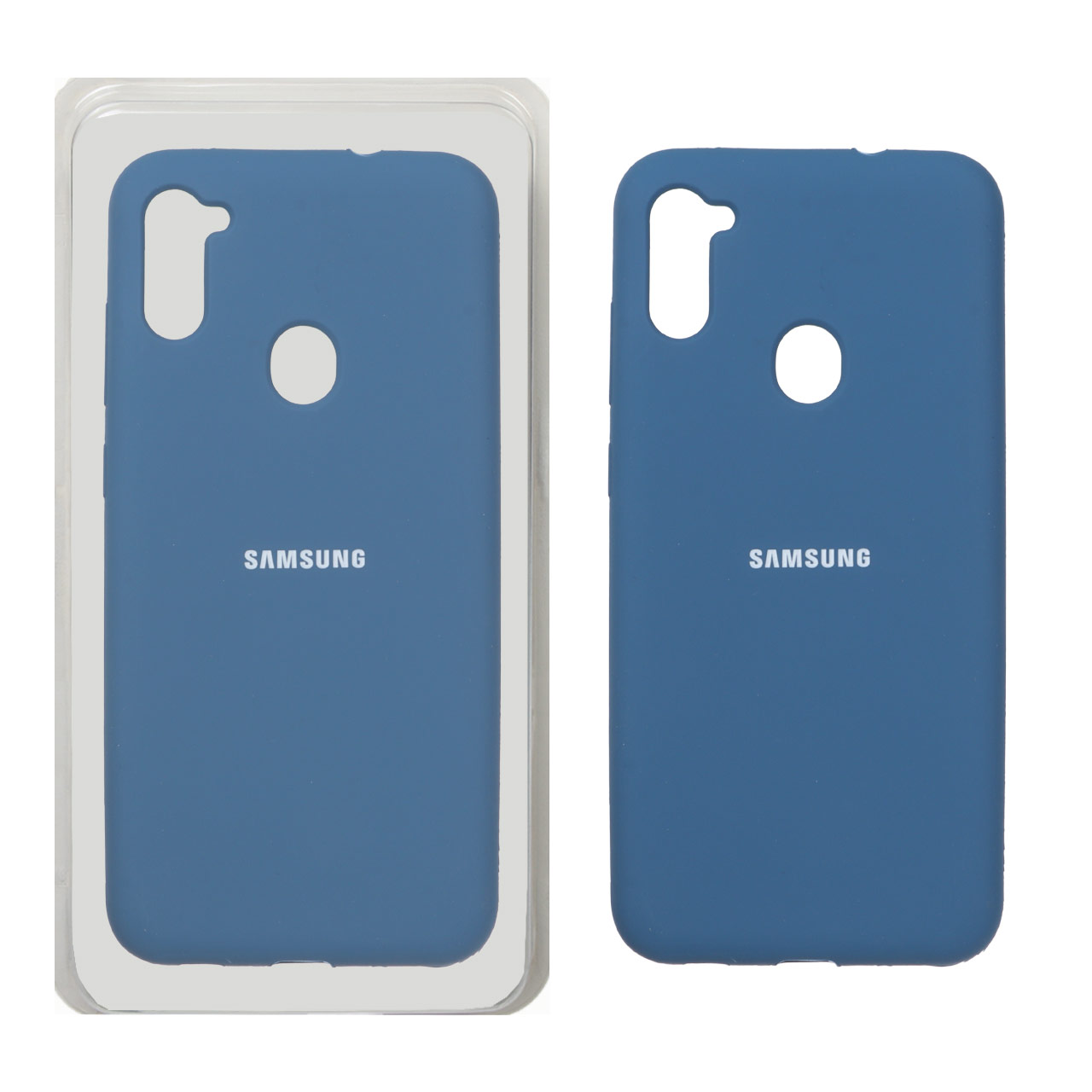 1443708 قاب سیلیکونی پاک کنی اورجینال Samsung Galaxy A11 / M11 - آبی تیره (پک اصلی) - تصویر 1