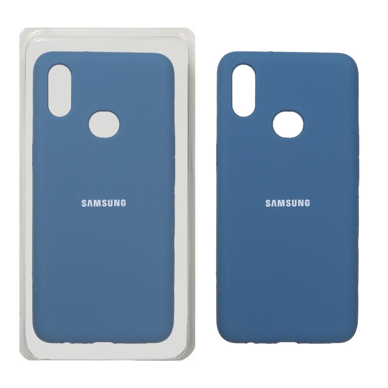 1443728 قاب سیلیکونی پاک کنی اورجینال Samsung Galaxy A10s - آبی تیره (پک اصلی) - تصویر 1