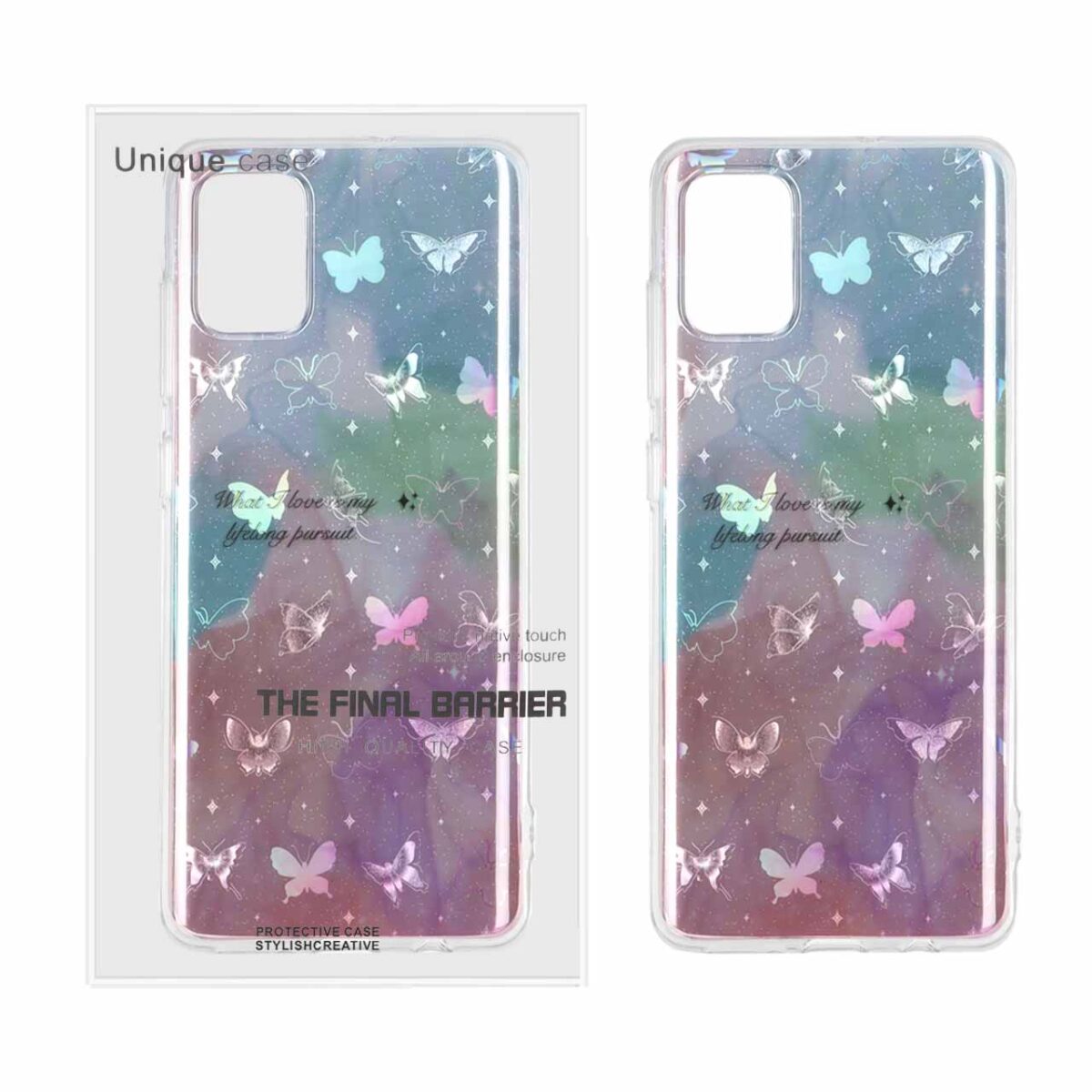 قاب Butterfly دور ژله ای هولوگرامی Samsung Galaxy A51 / M40s - طرح 51 - تصویر 1